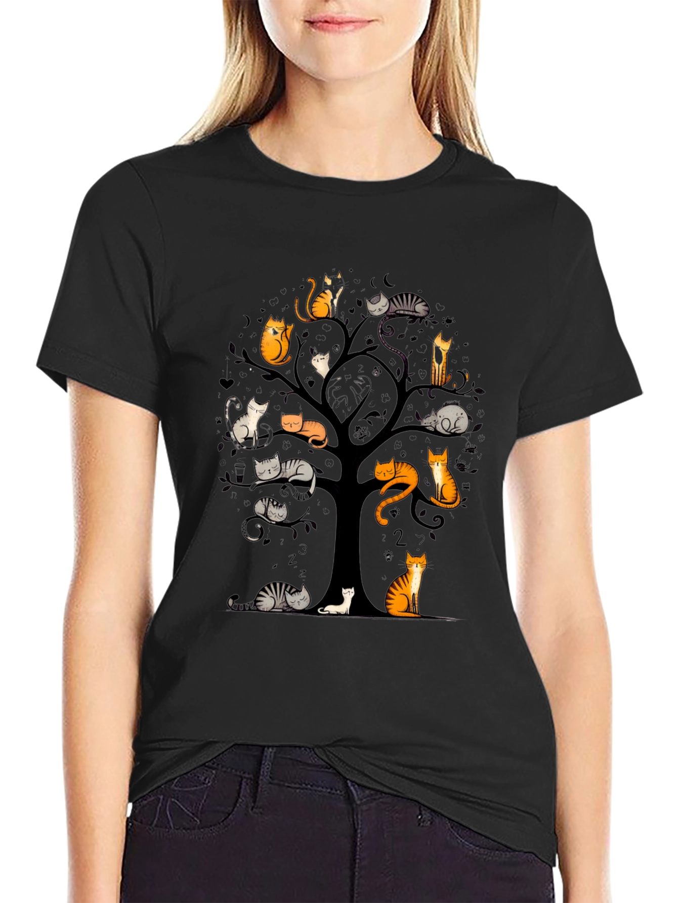 Cat Tree Graphic T-Shirt - Unique Design