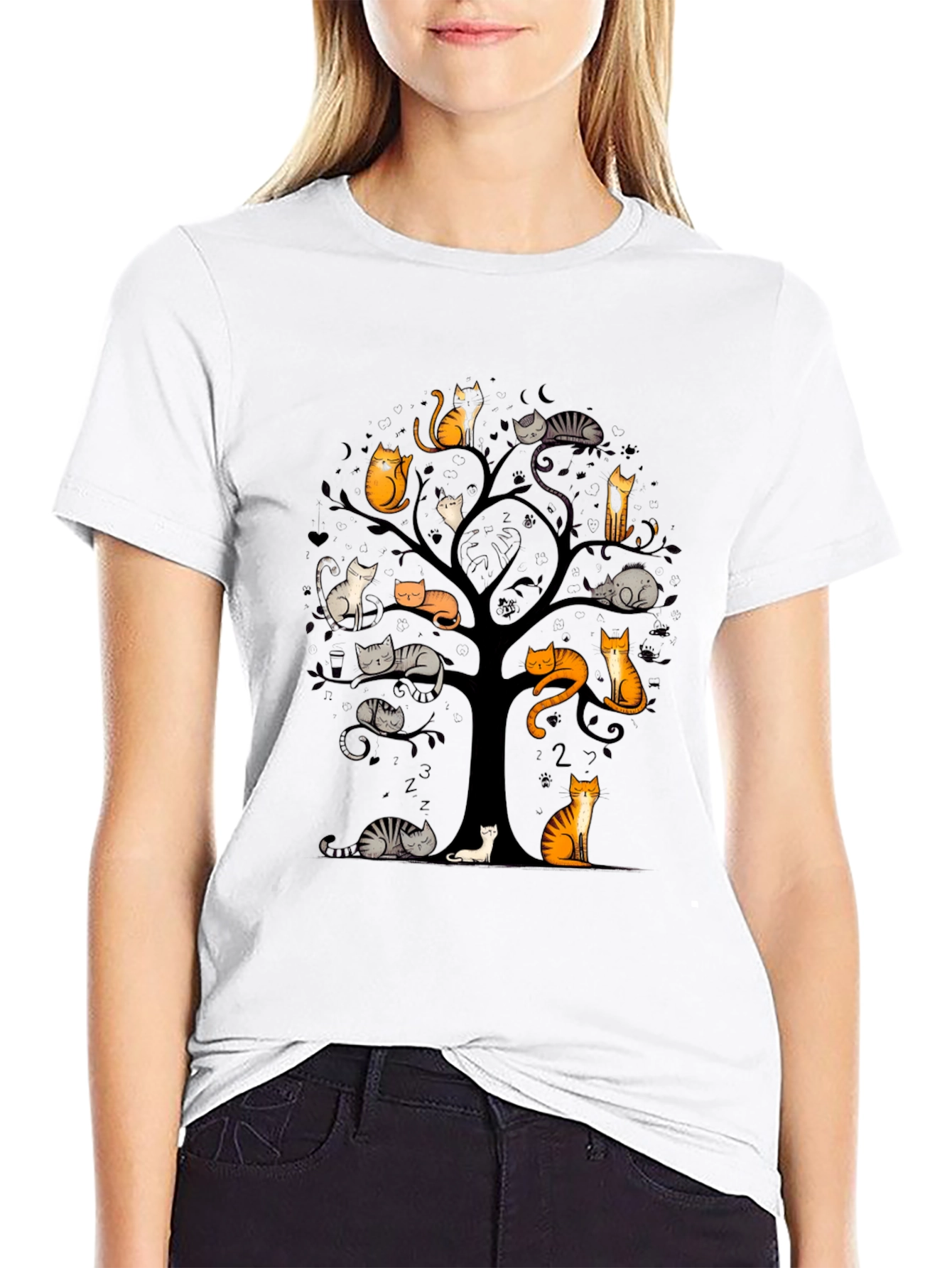 Cat Tree Graphic T-Shirt - Unique Design