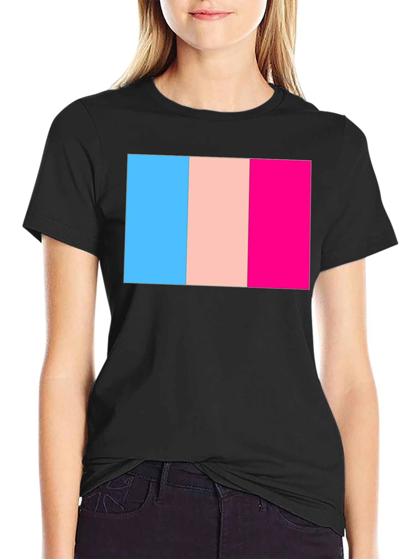 Transgender Pride Flag Graphic T-Shirt - Black