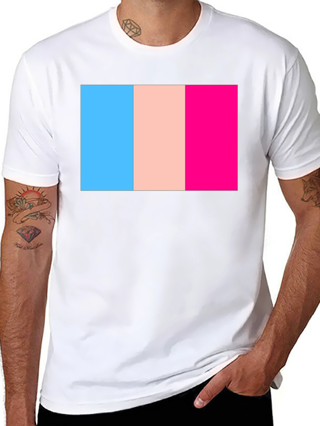 Transgender Pride Flag Graphic T-Shirt - Black