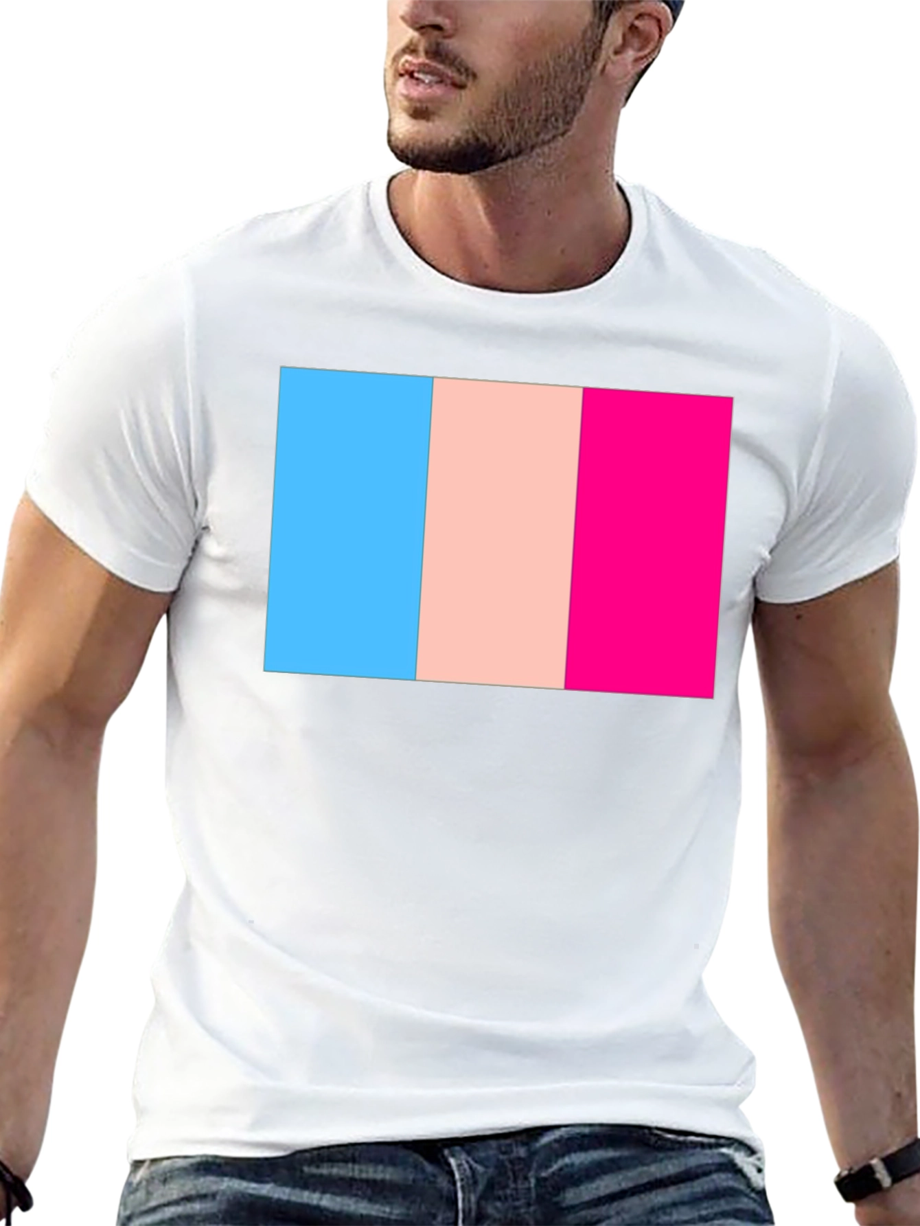 Transgender Pride Flag Graphic T-Shirt - Black