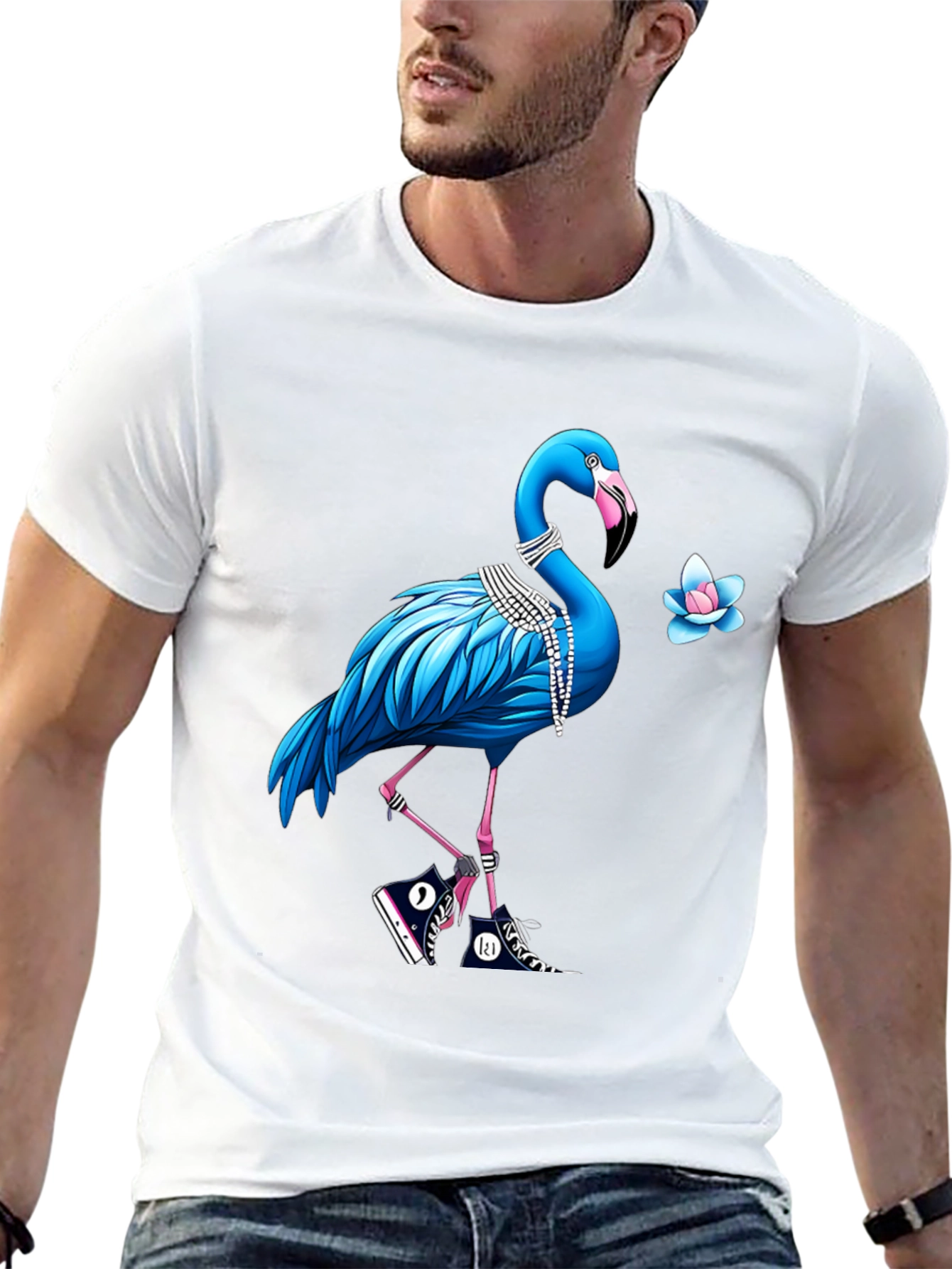 Funky Flamingo Graphic T-Shirt - Casual Streetwear Tee