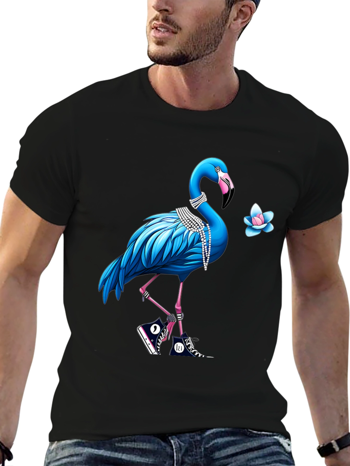 Funky Flamingo Graphic T-Shirt - Casual Streetwear Tee