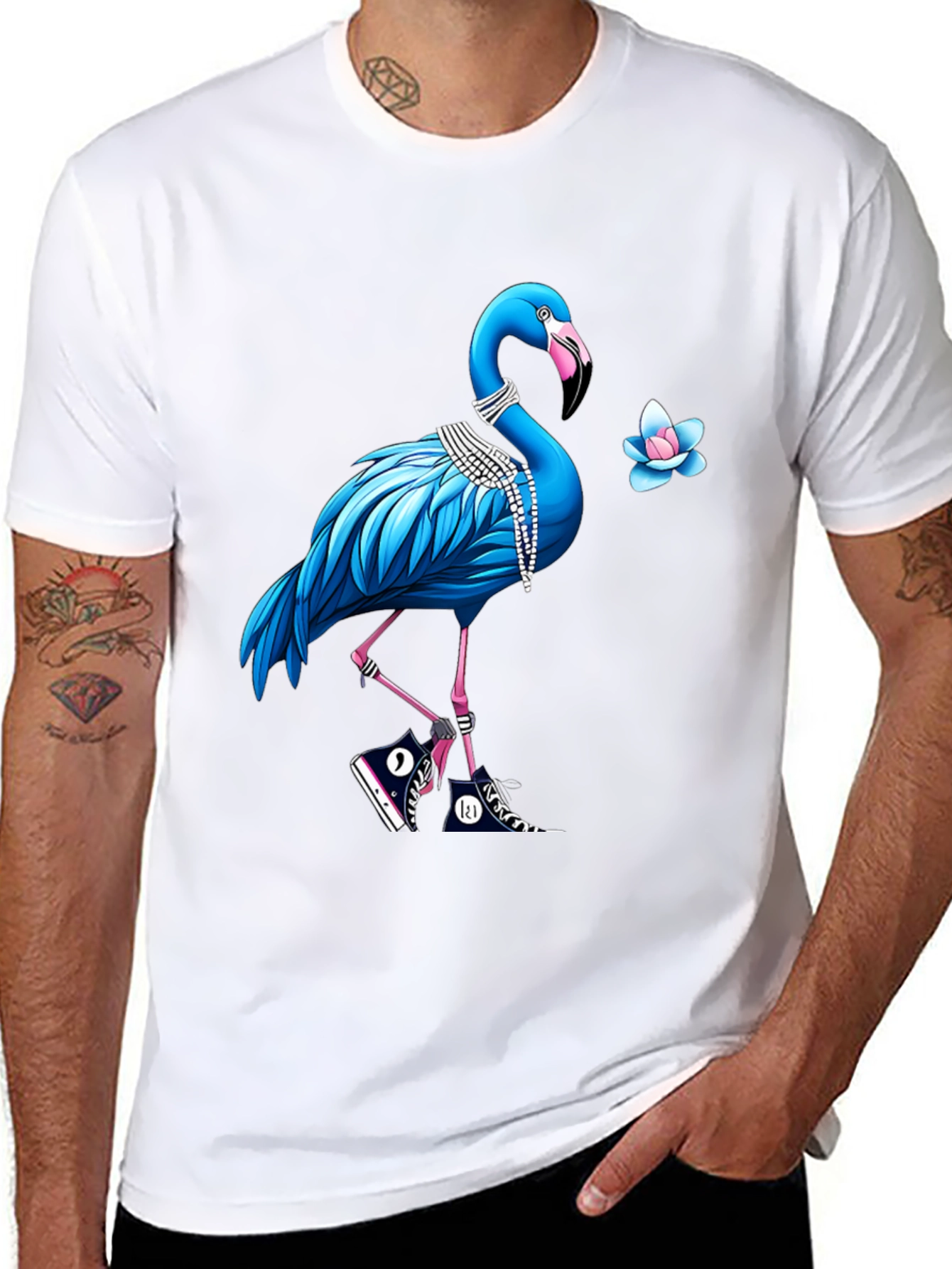 Funky Flamingo Graphic T-Shirt - Casual Streetwear Tee
