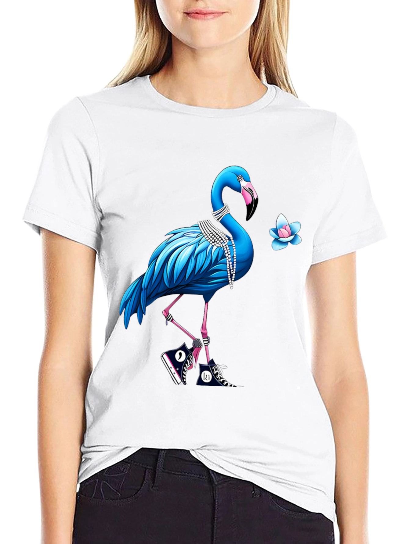 Funky Flamingo Graphic T-Shirt - Casual Streetwear Tee