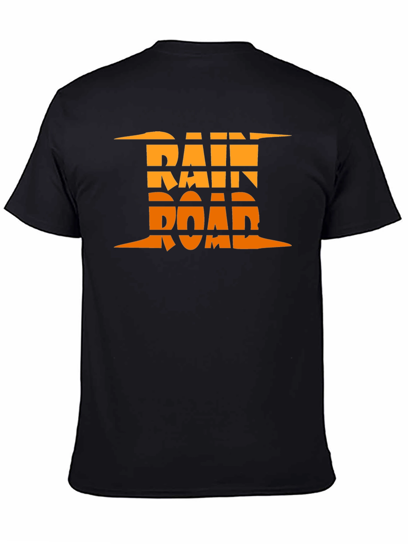 Rain Road Graphic Tee - Black Cotton Casual T-Shirt