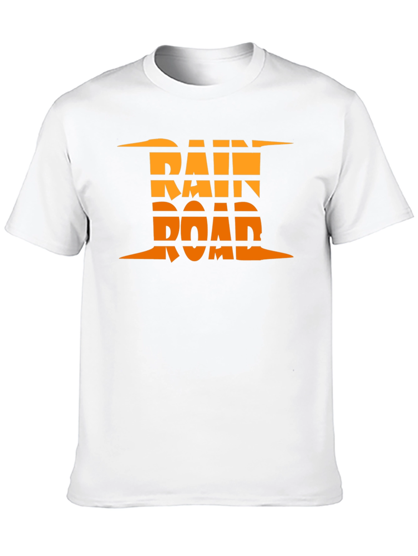 Rain Road Graphic Tee - Black Cotton Casual T-Shirt