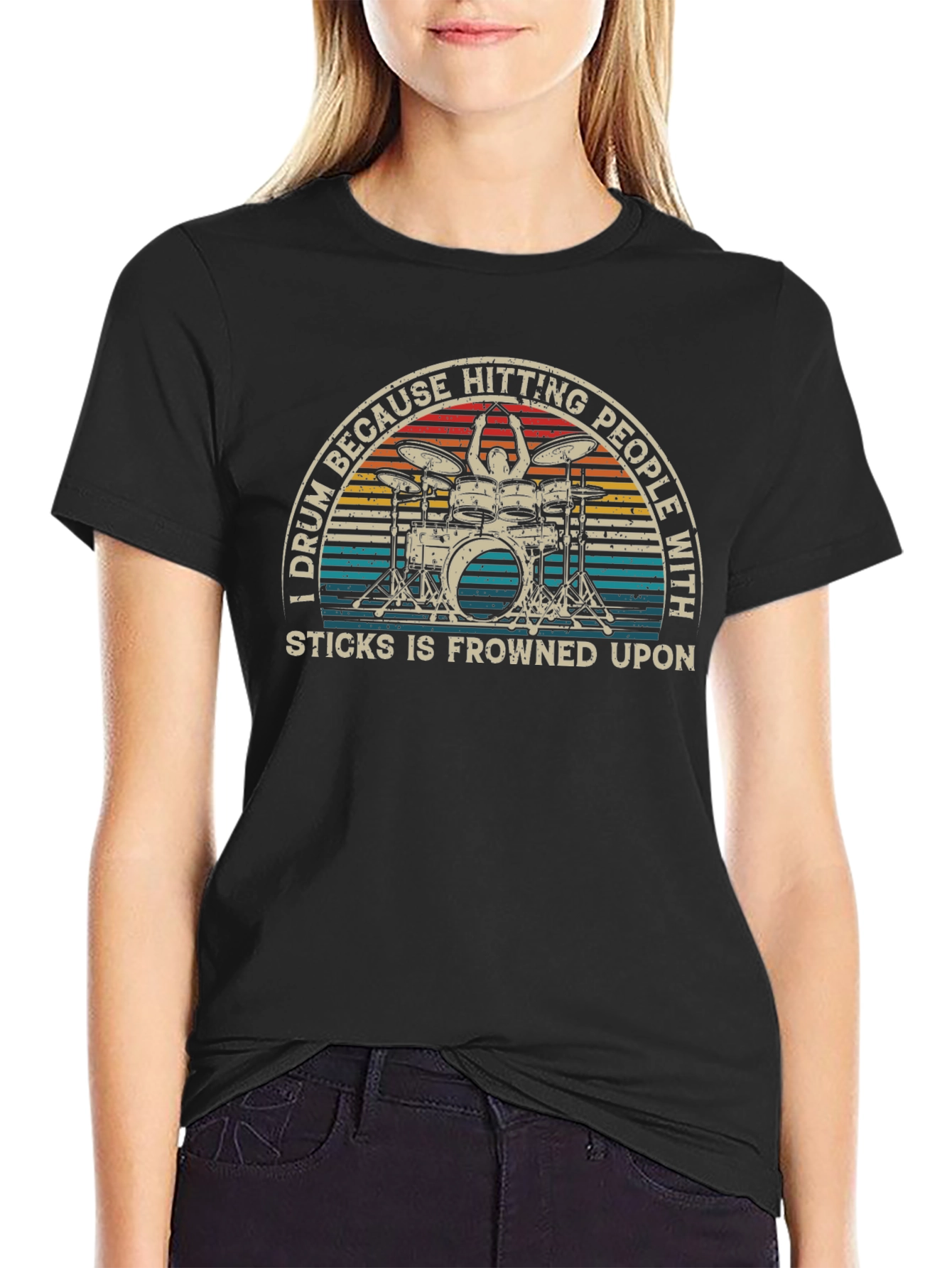 Drummer Tee - Hitting People With Sticks
