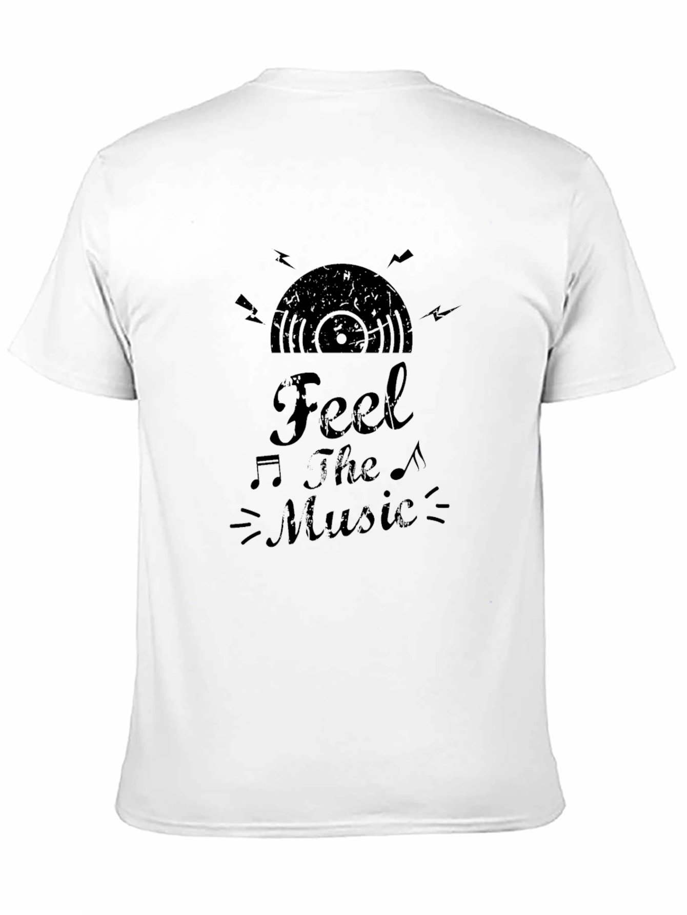 Feel The Music Graphic Black T-Shirt