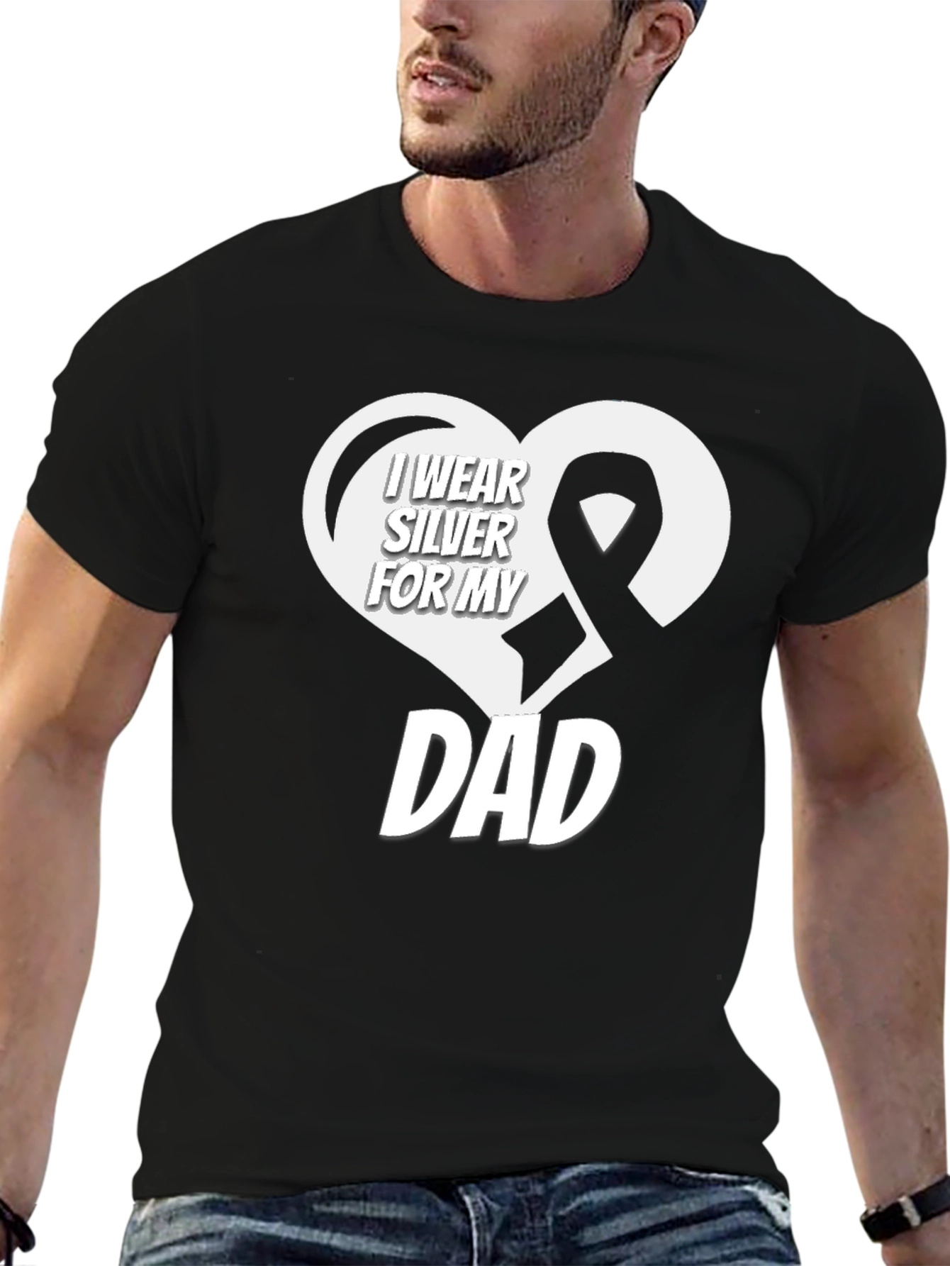 I Wear Silver for My Dad Awareness T-Shirt