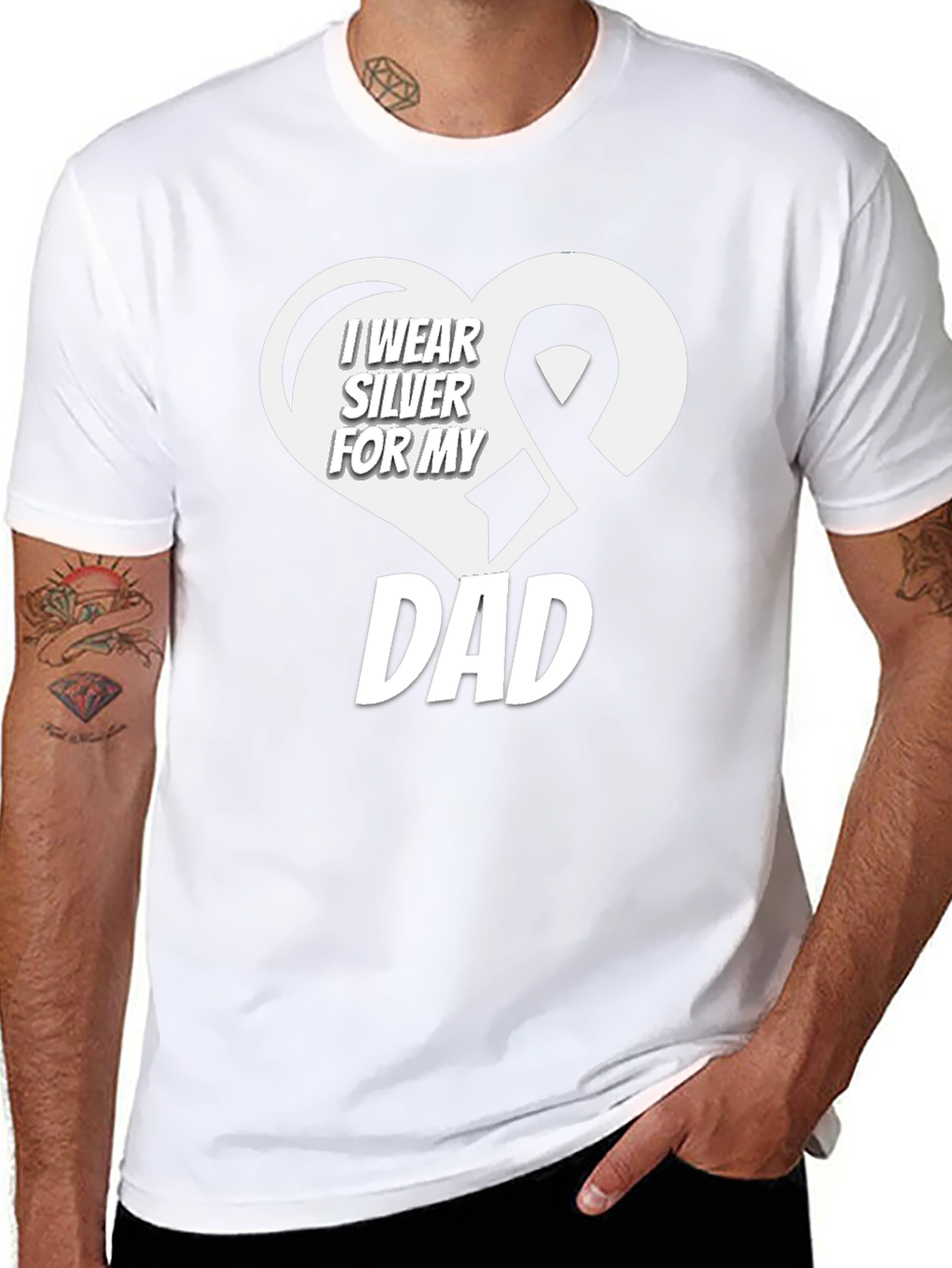 I Wear Silver for My Dad Awareness T-Shirt