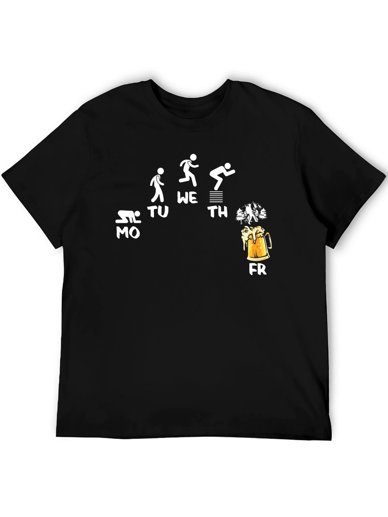 Work Week to Weekend Black Graphic T-Shirt