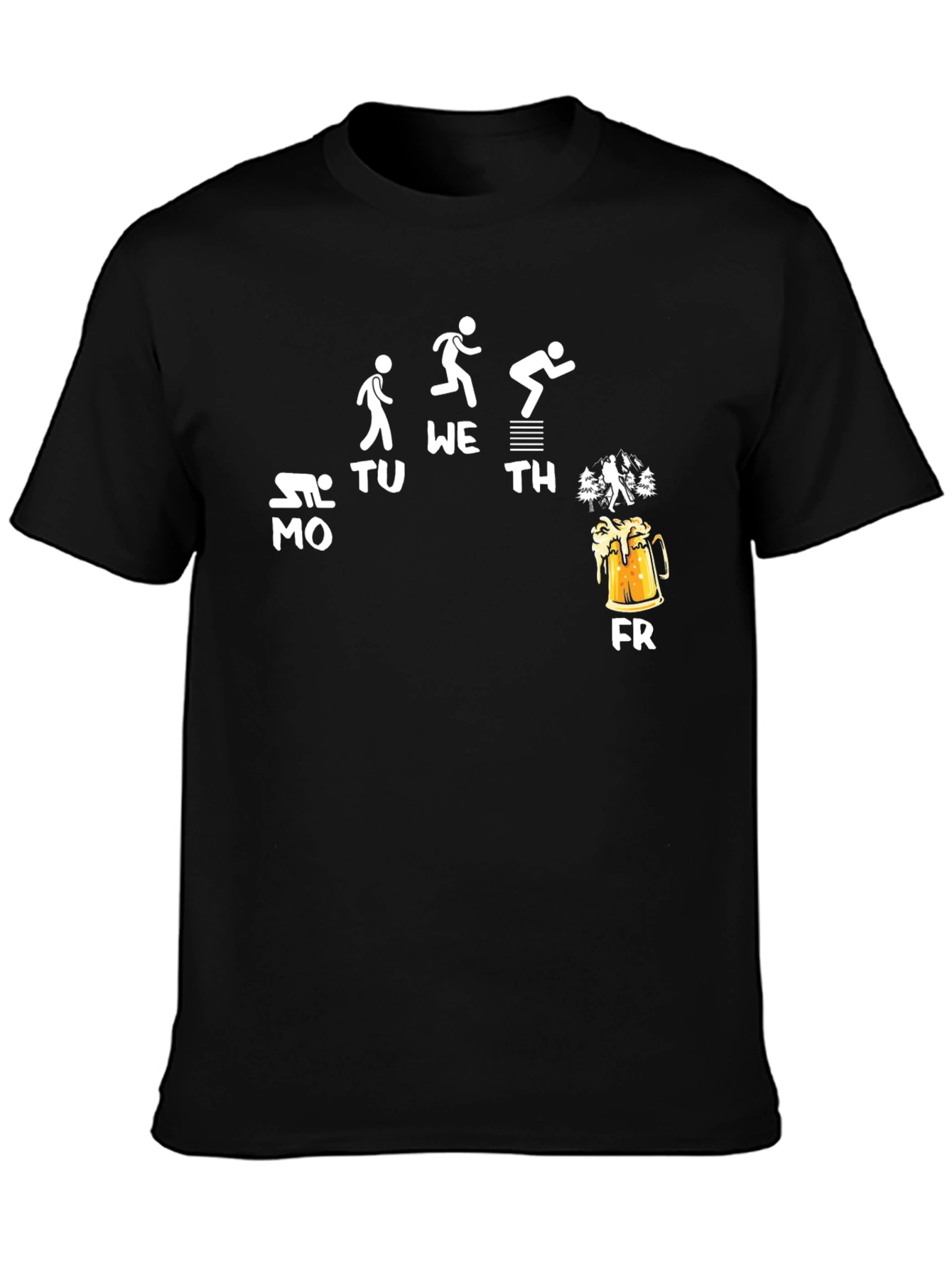 Work Week to Weekend Black Graphic T-Shirt