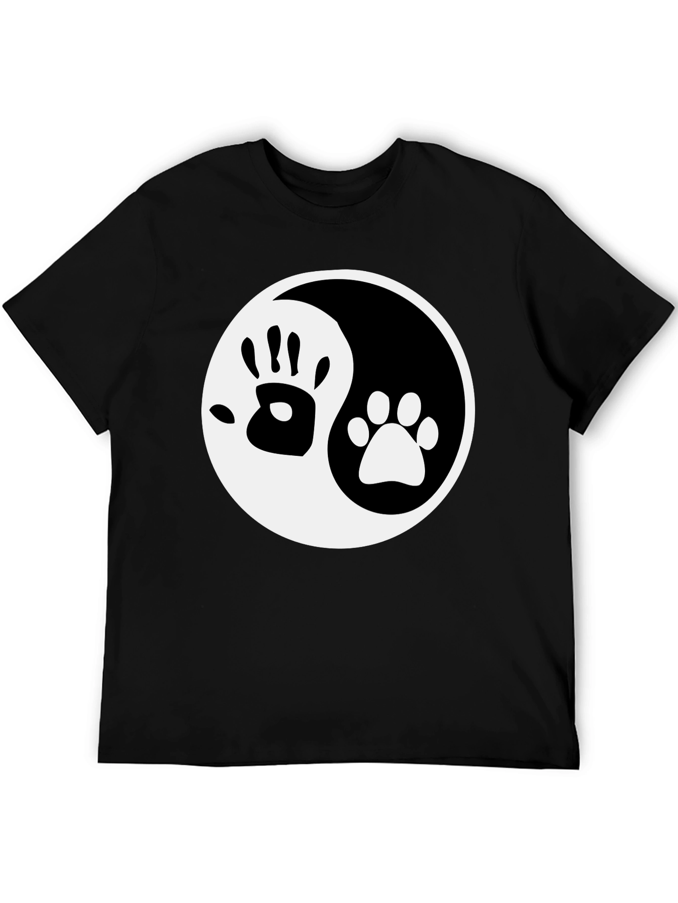 Yin Yang Hand Paw Print T-Shirt