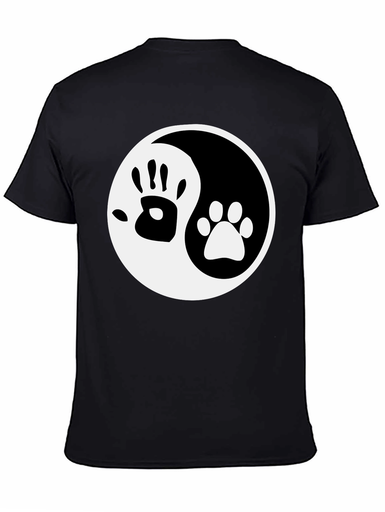 Yin Yang Hand Paw Print T-Shirt