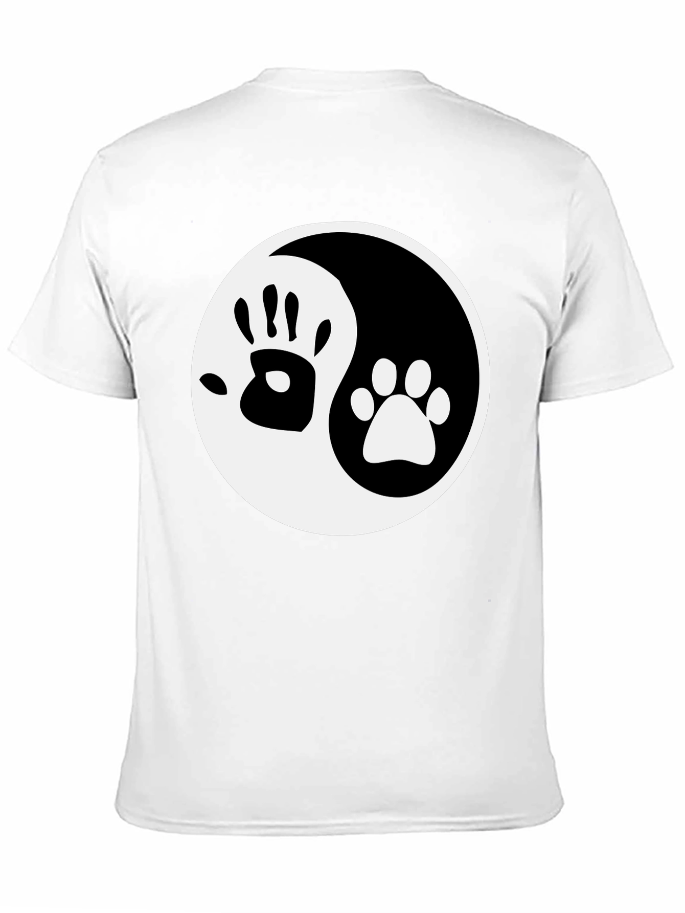 Yin Yang Hand Paw Print T-Shirt