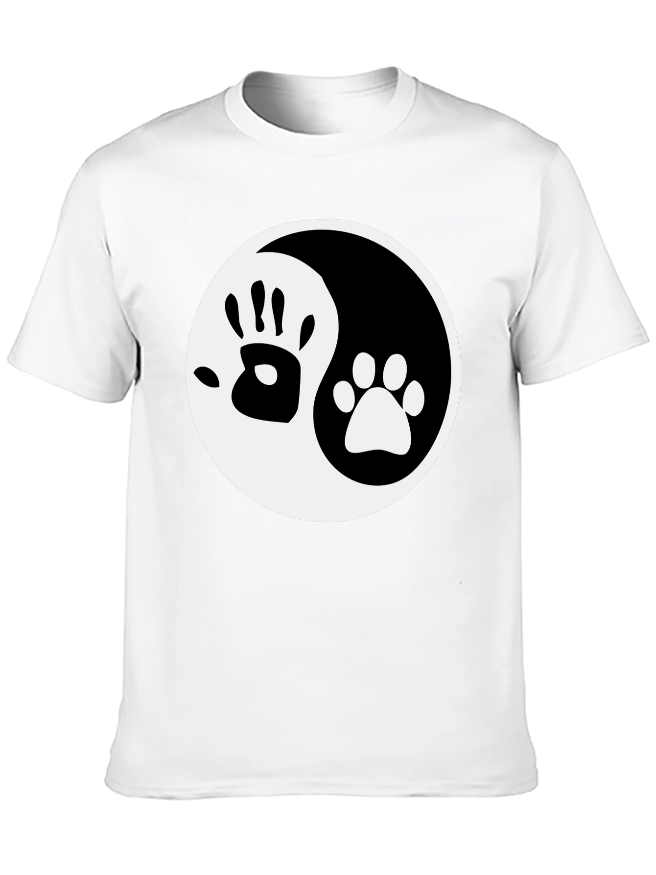 Yin Yang Hand Paw Print T-Shirt