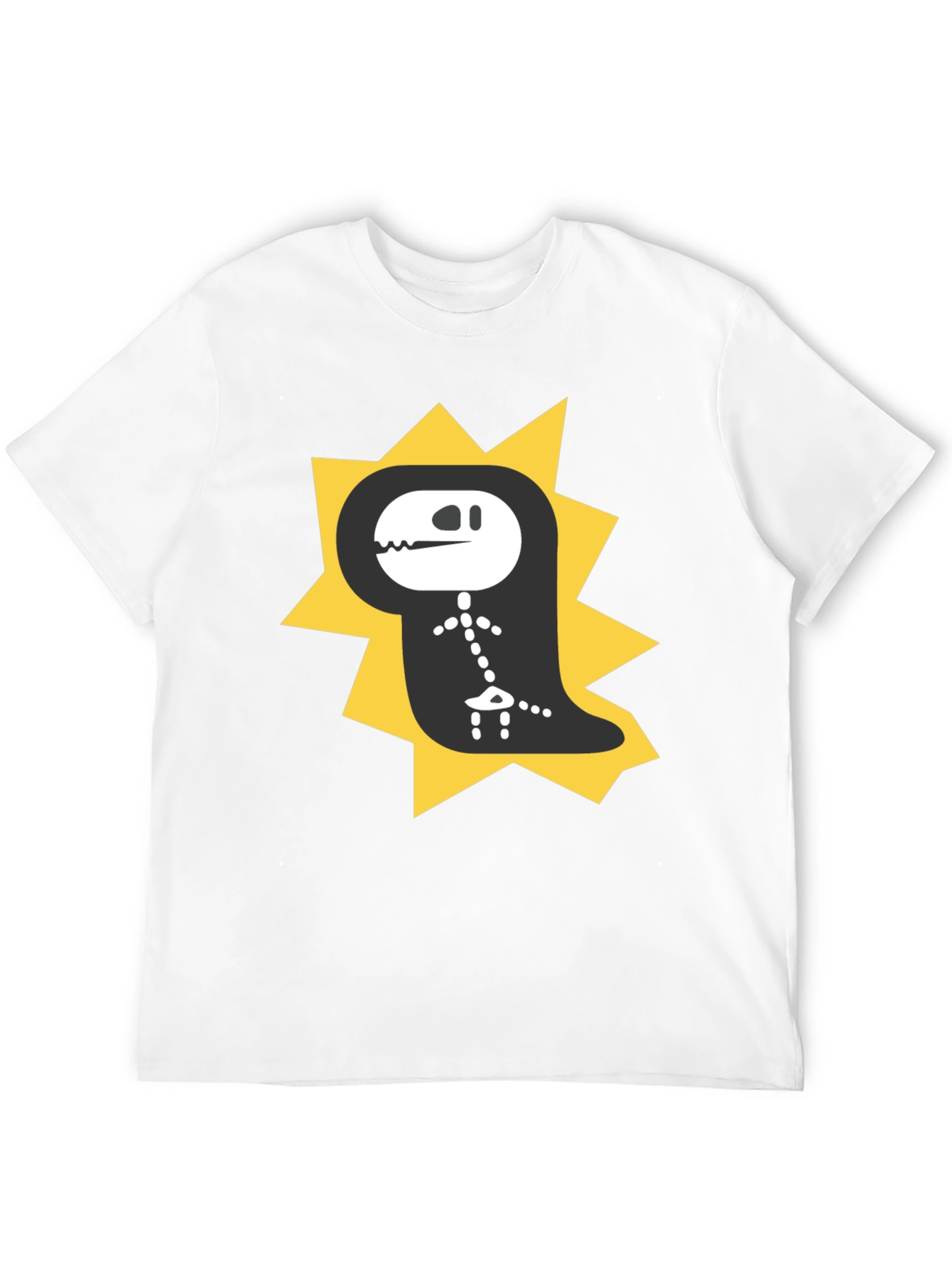 Dino Skeleton T-Shirt - Black Cotton Graphic Tee