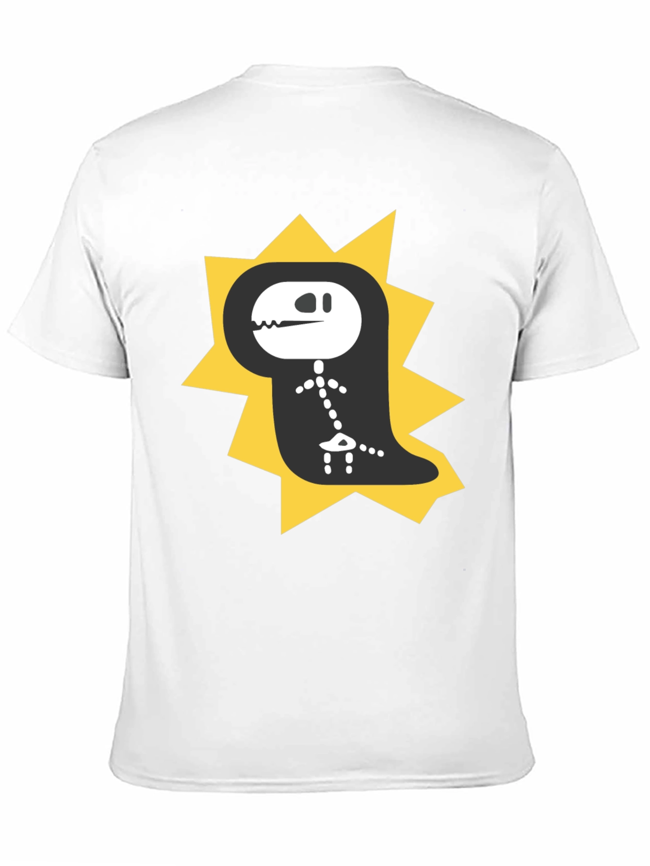 Dino Skeleton T-Shirt - Black Cotton Graphic Tee