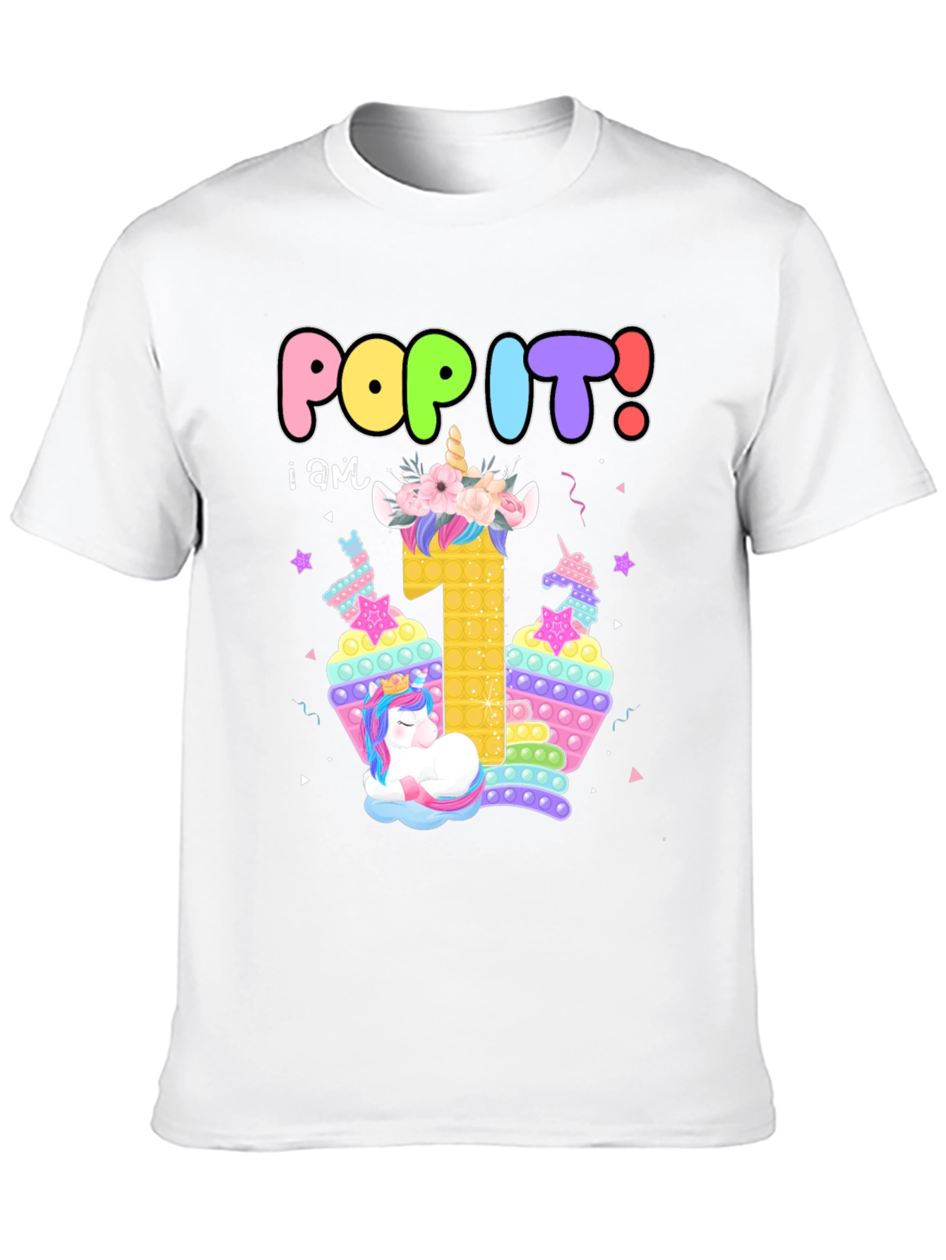 Pop It Unicorn 1st Birthday Shirt