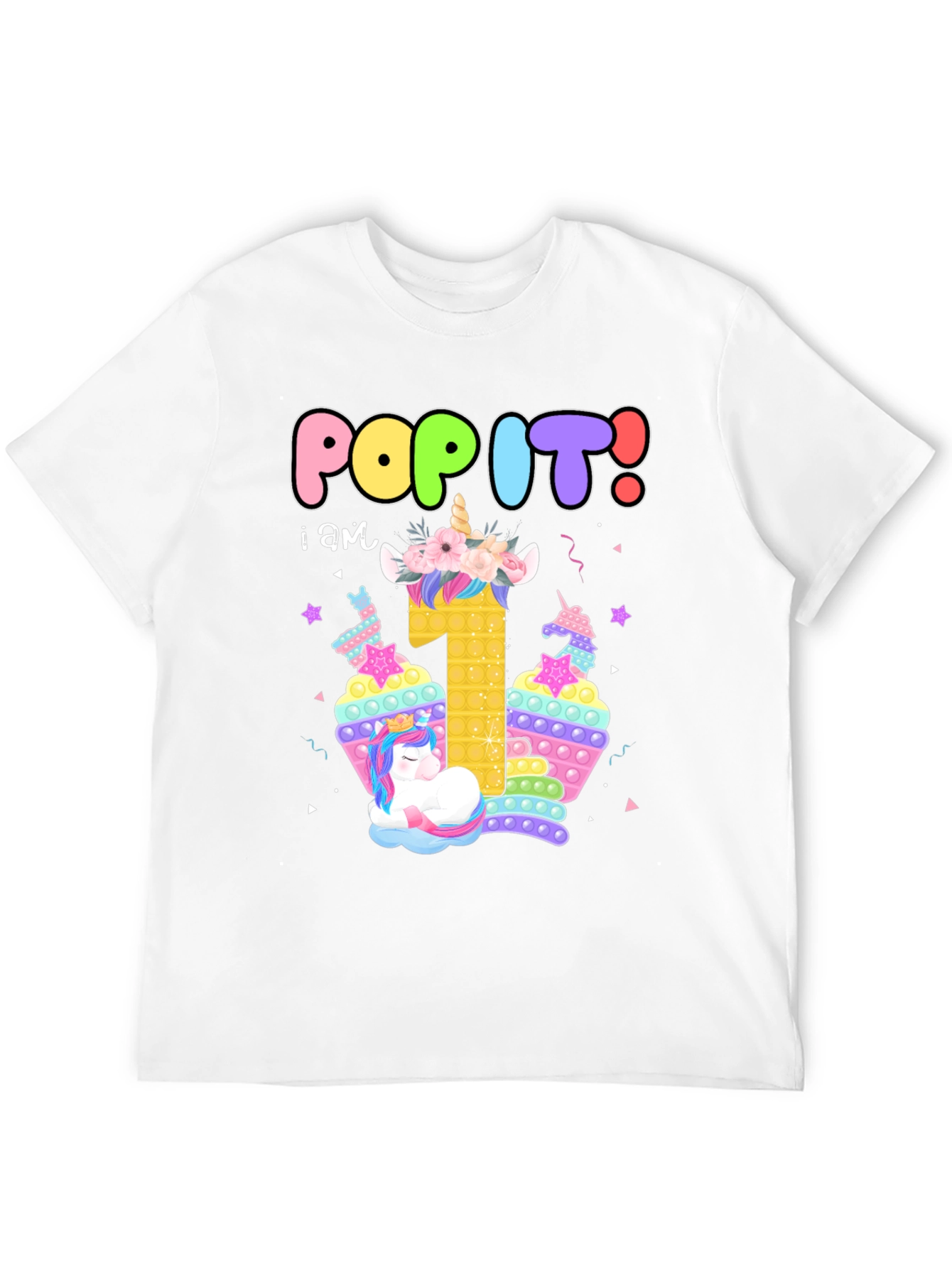 Pop It Unicorn 1st Birthday Shirt