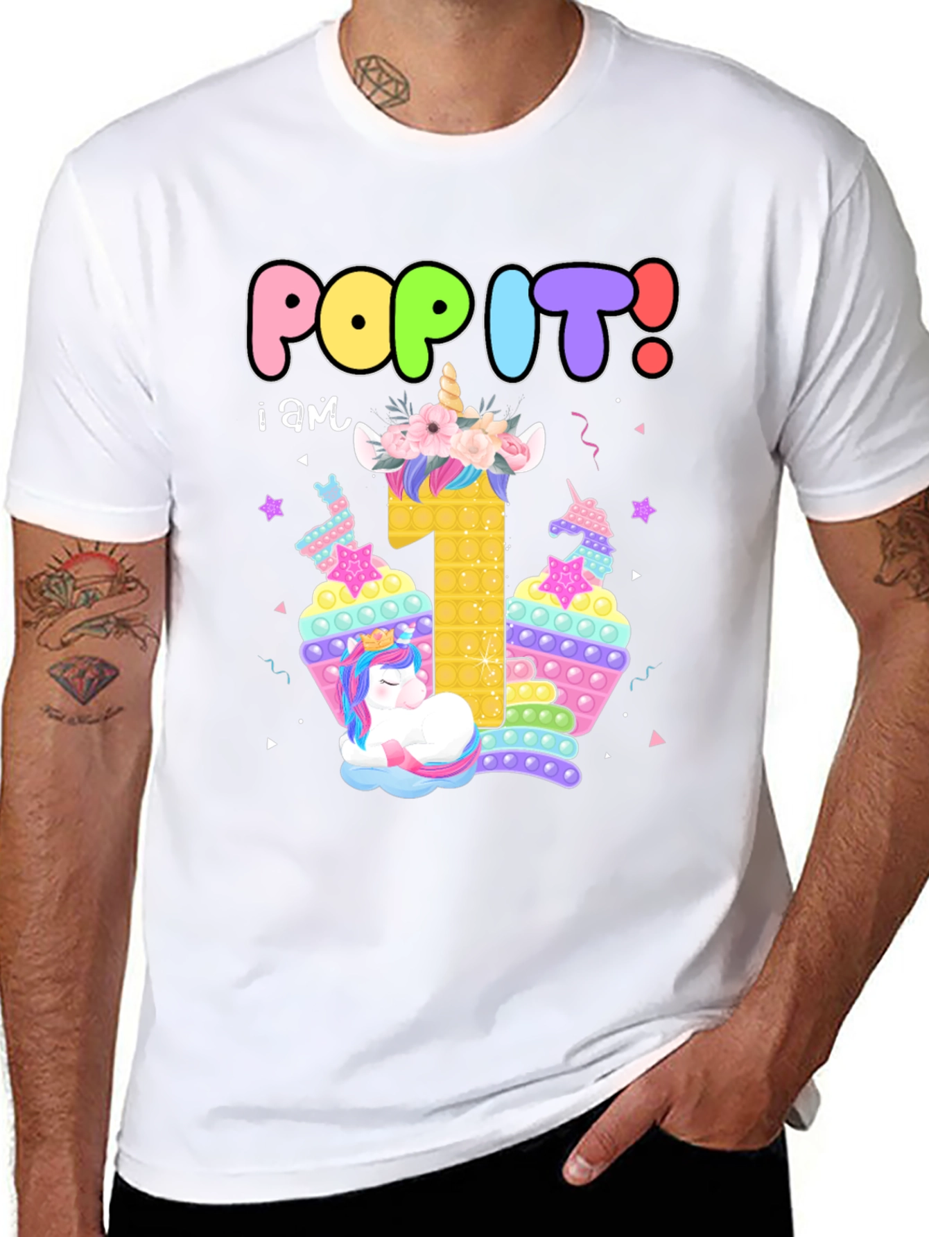 Pop It Unicorn 1st Birthday Shirt