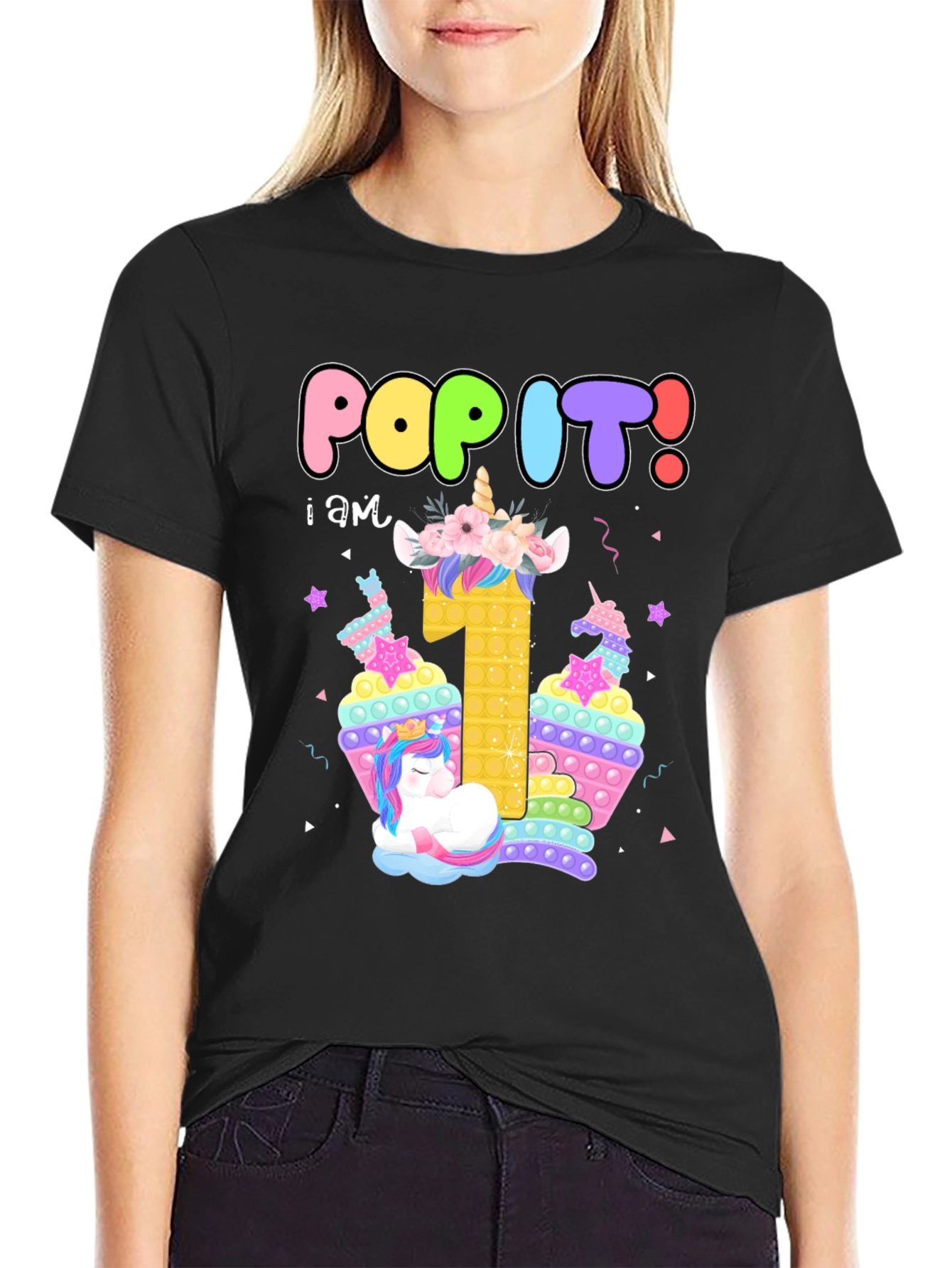 Pop It Unicorn 1st Birthday Shirt
