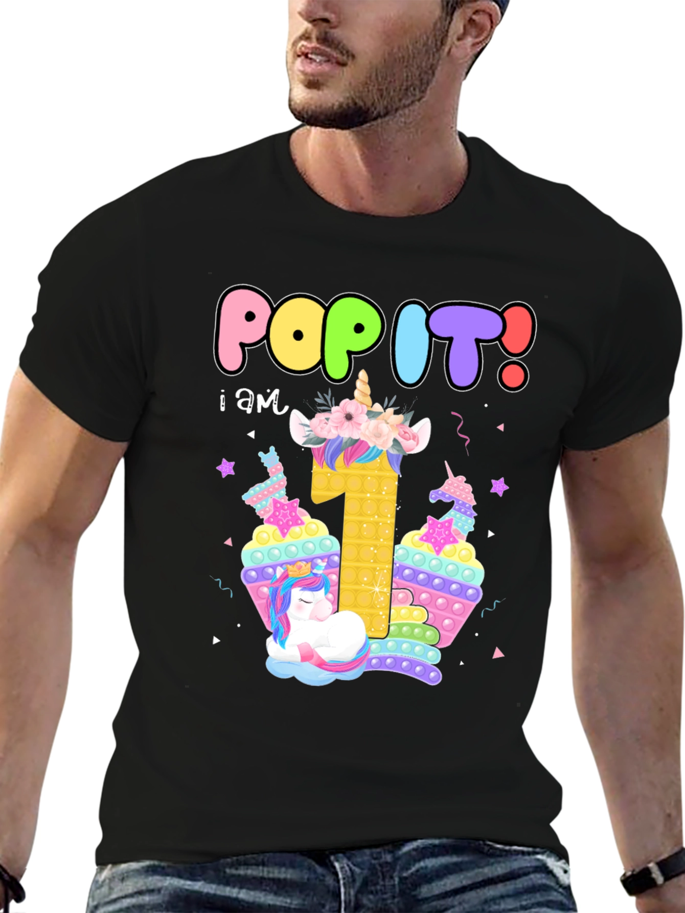 Pop It Unicorn 1st Birthday Shirt