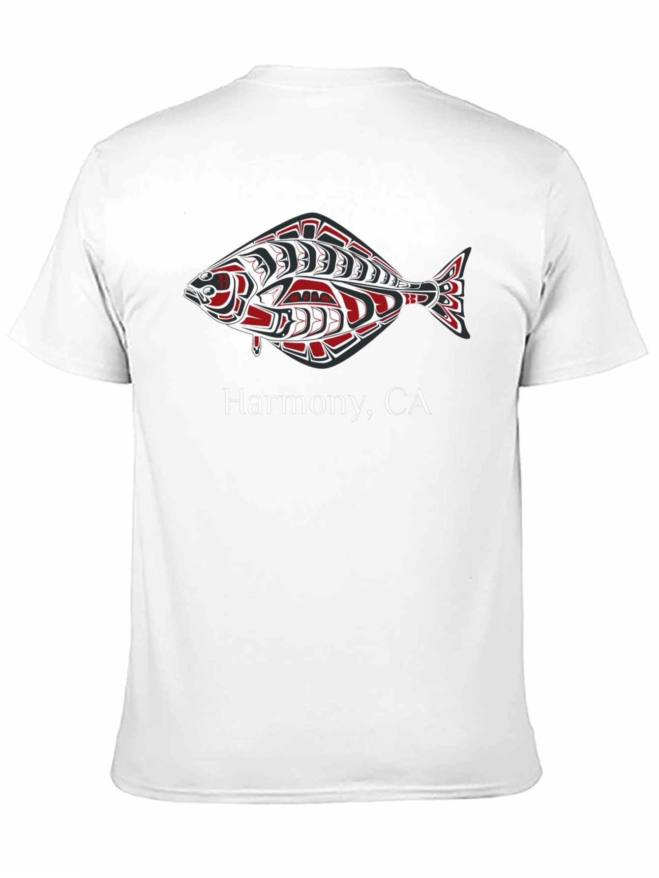 Harmony CA Fish Graphic Tee - Black Cotton T-Shirt