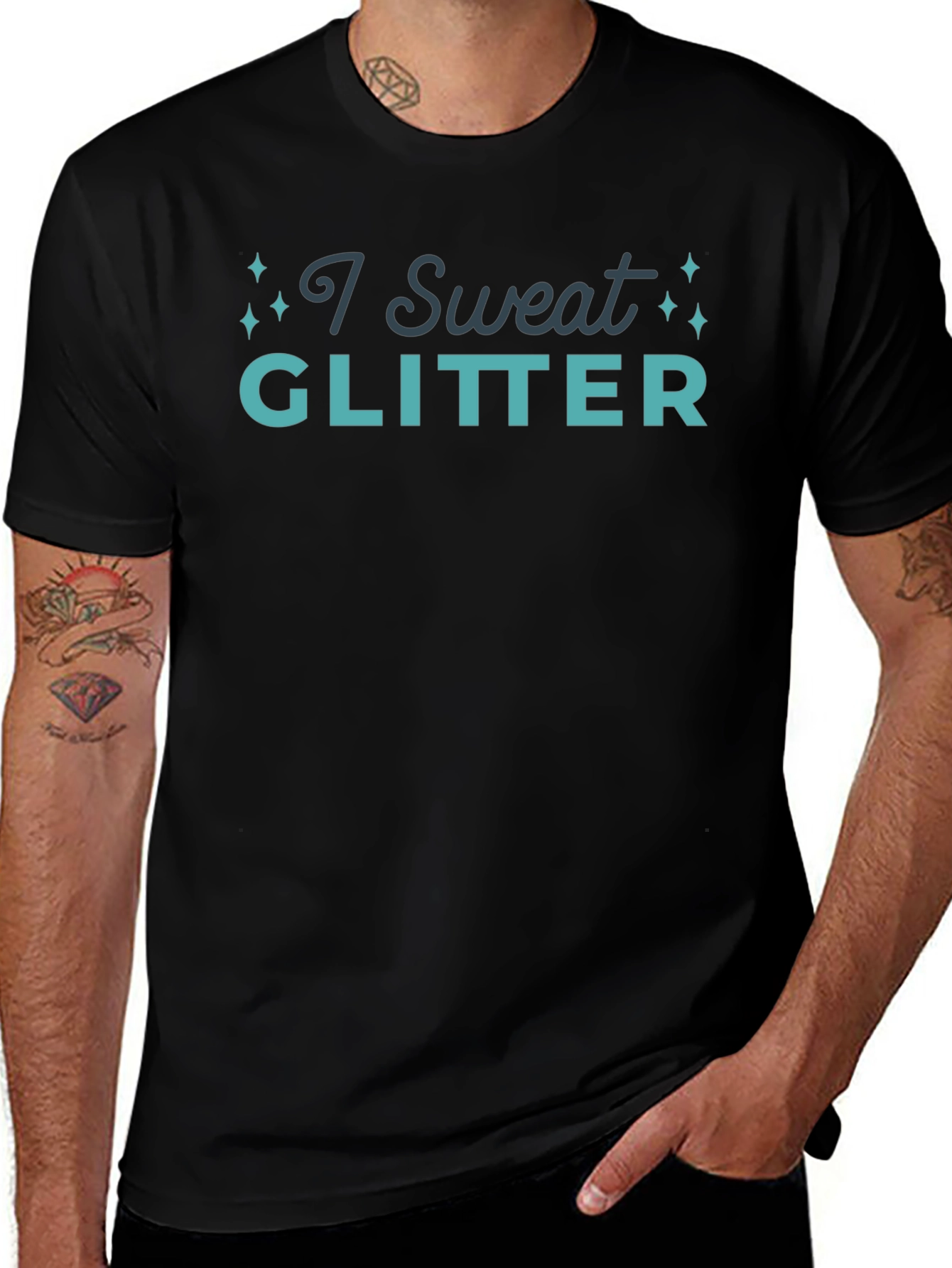 I Sweat Glitter Graphic Tee - Trendy Unisex Shirt