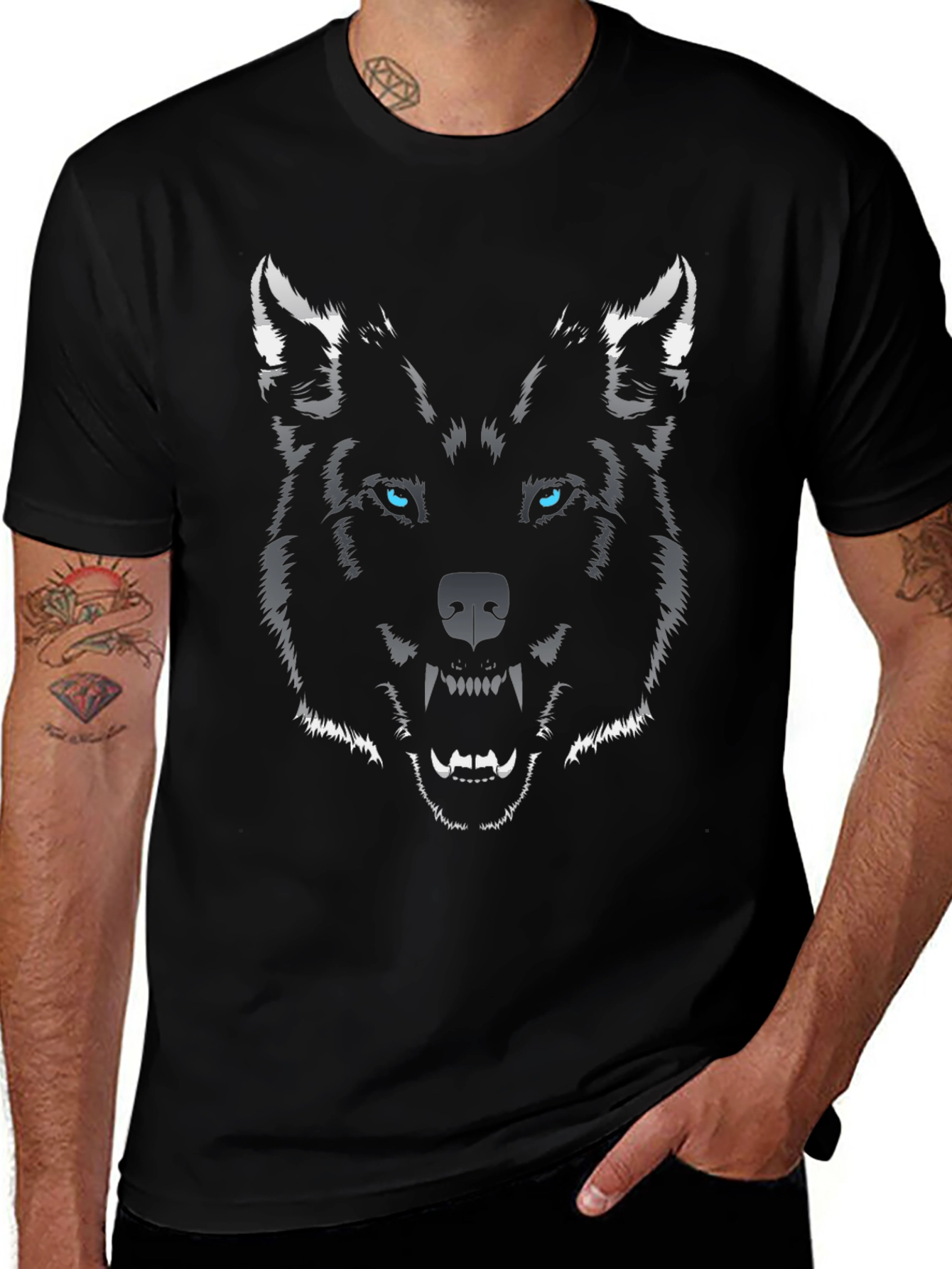Wolf Graphic Tee - Mens Black T-Shirt