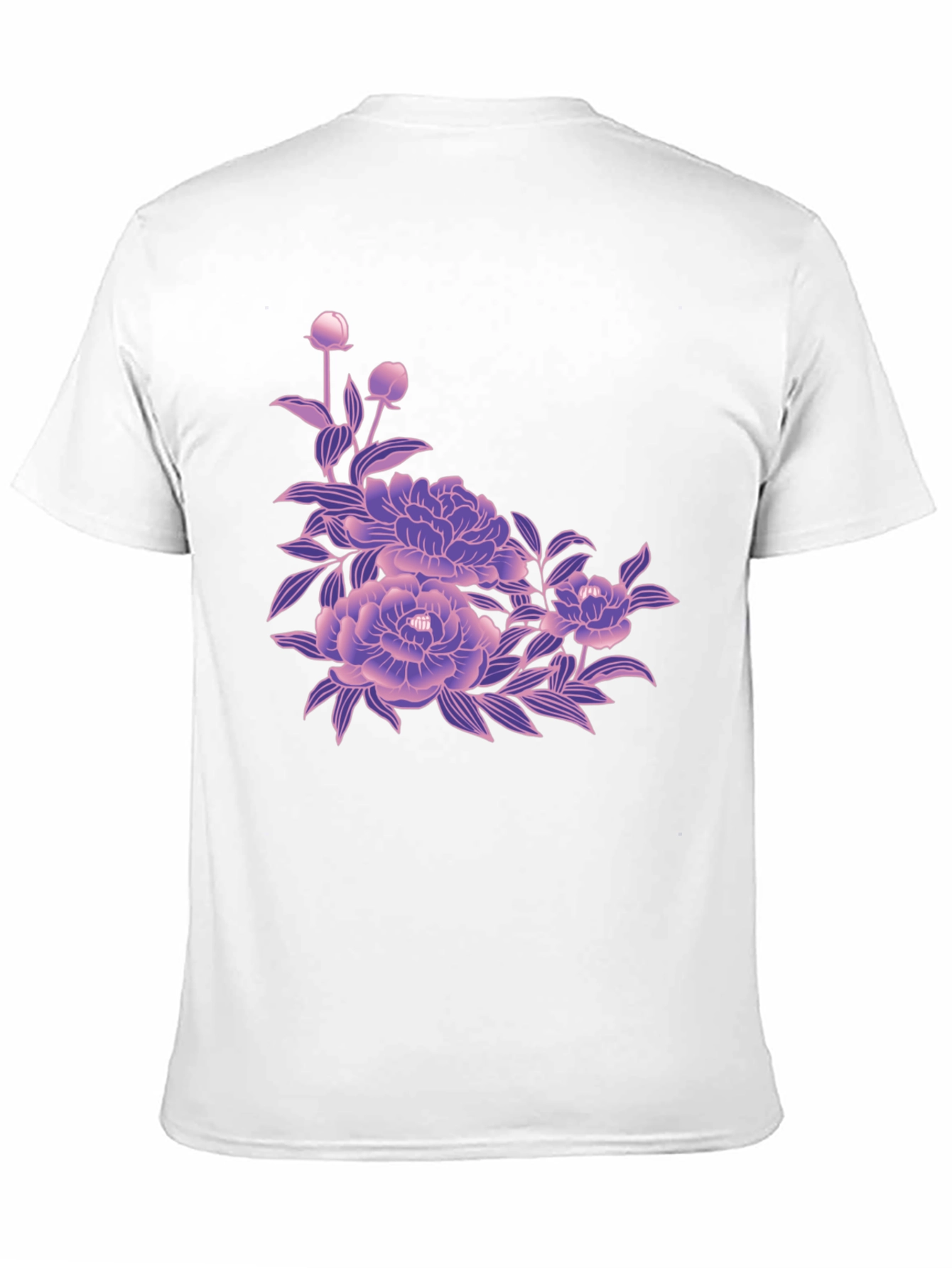 Black Tee with Floral Blossom Design