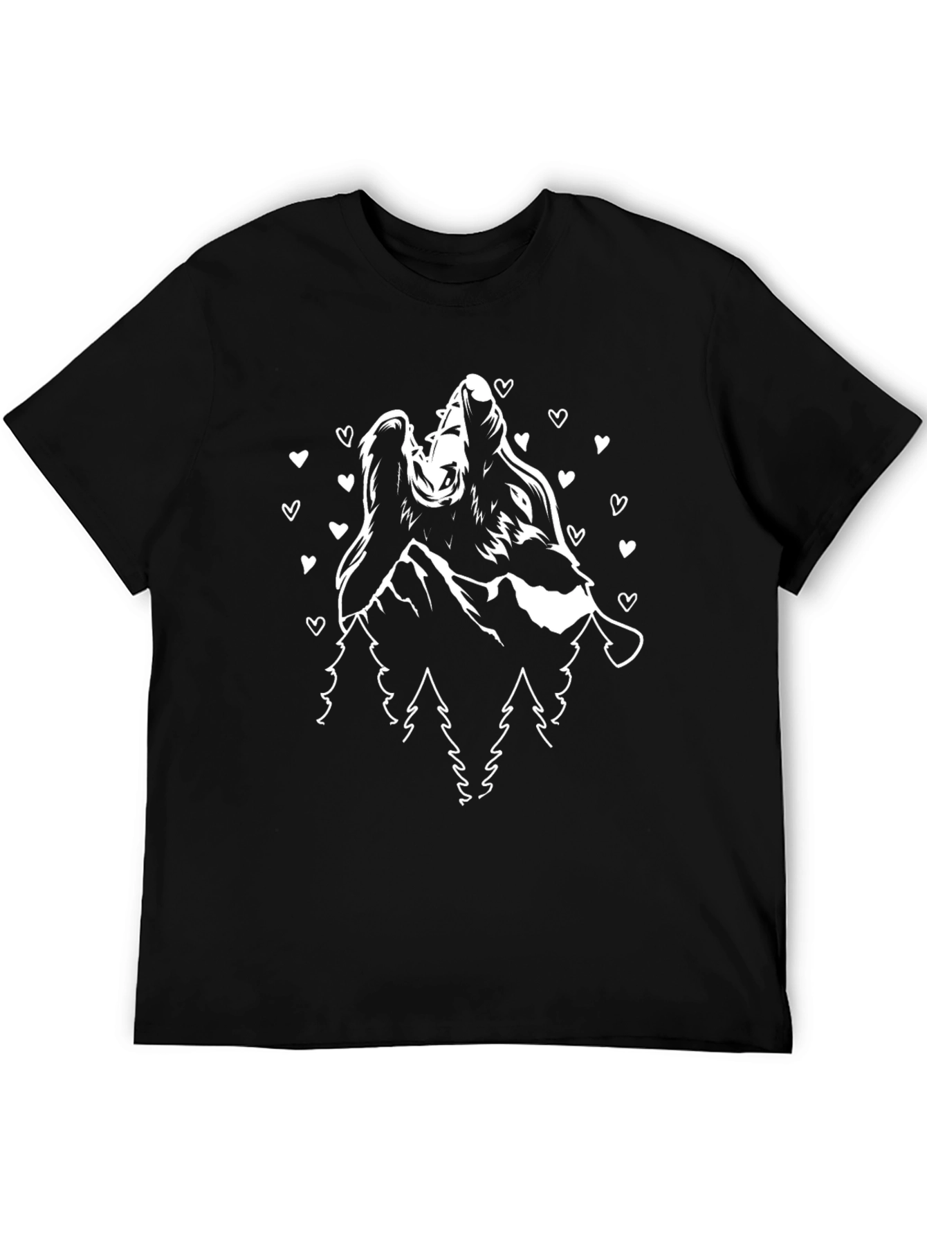 Wolf Mountain Heart Graphic T-Shirt