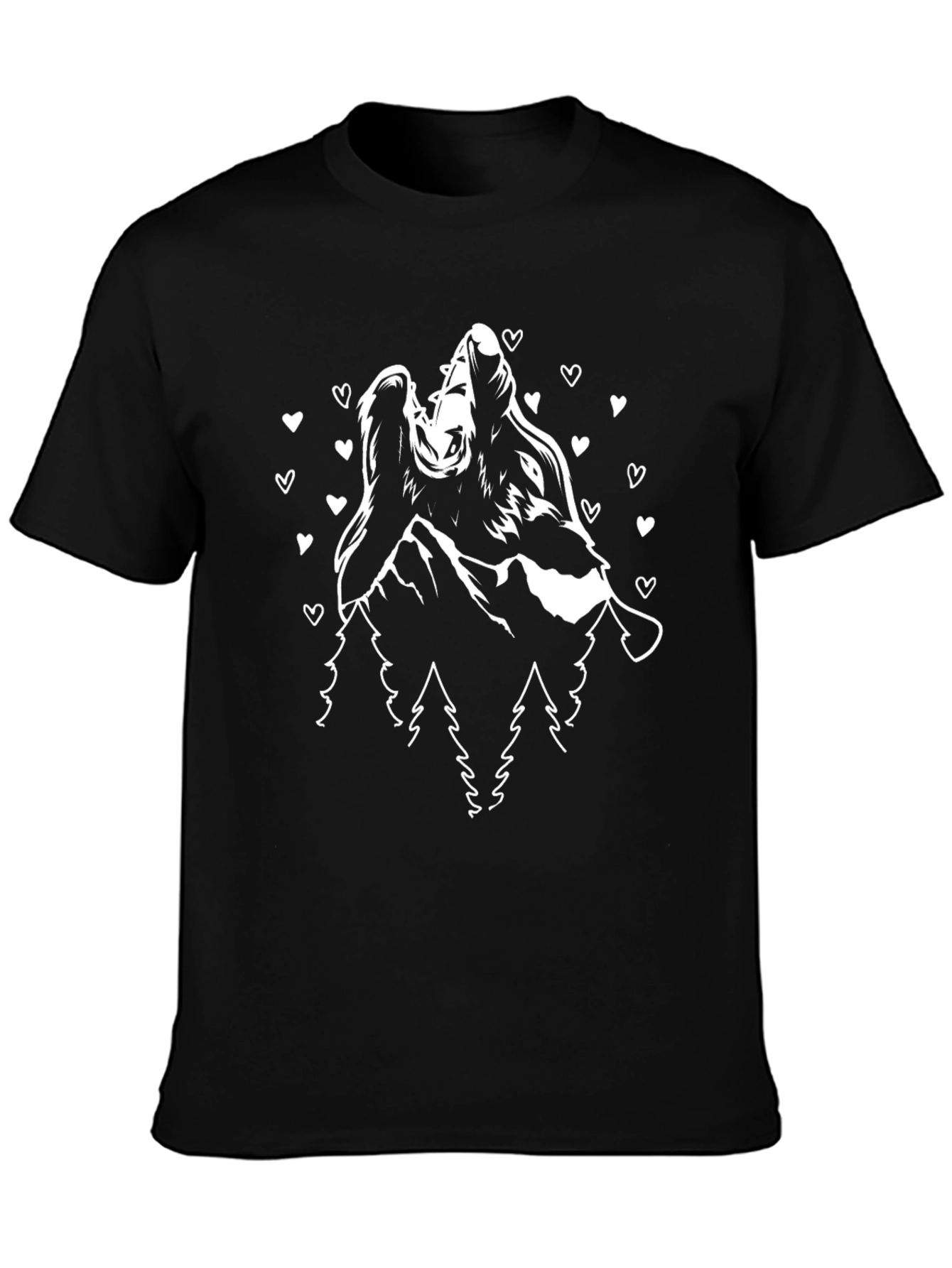 Wolf Mountain Heart Graphic T-Shirt