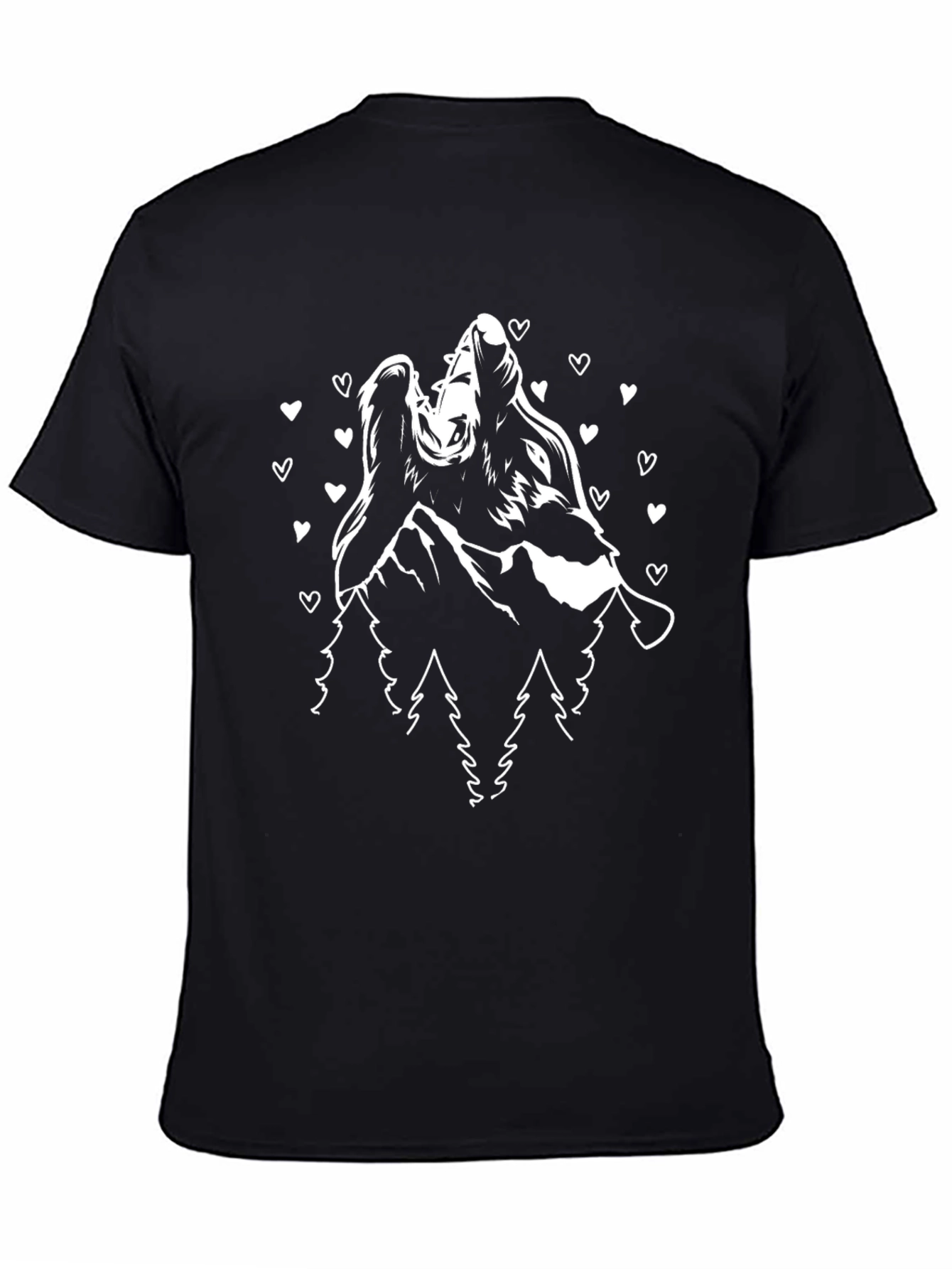 Wolf Mountain Heart Graphic T-Shirt
