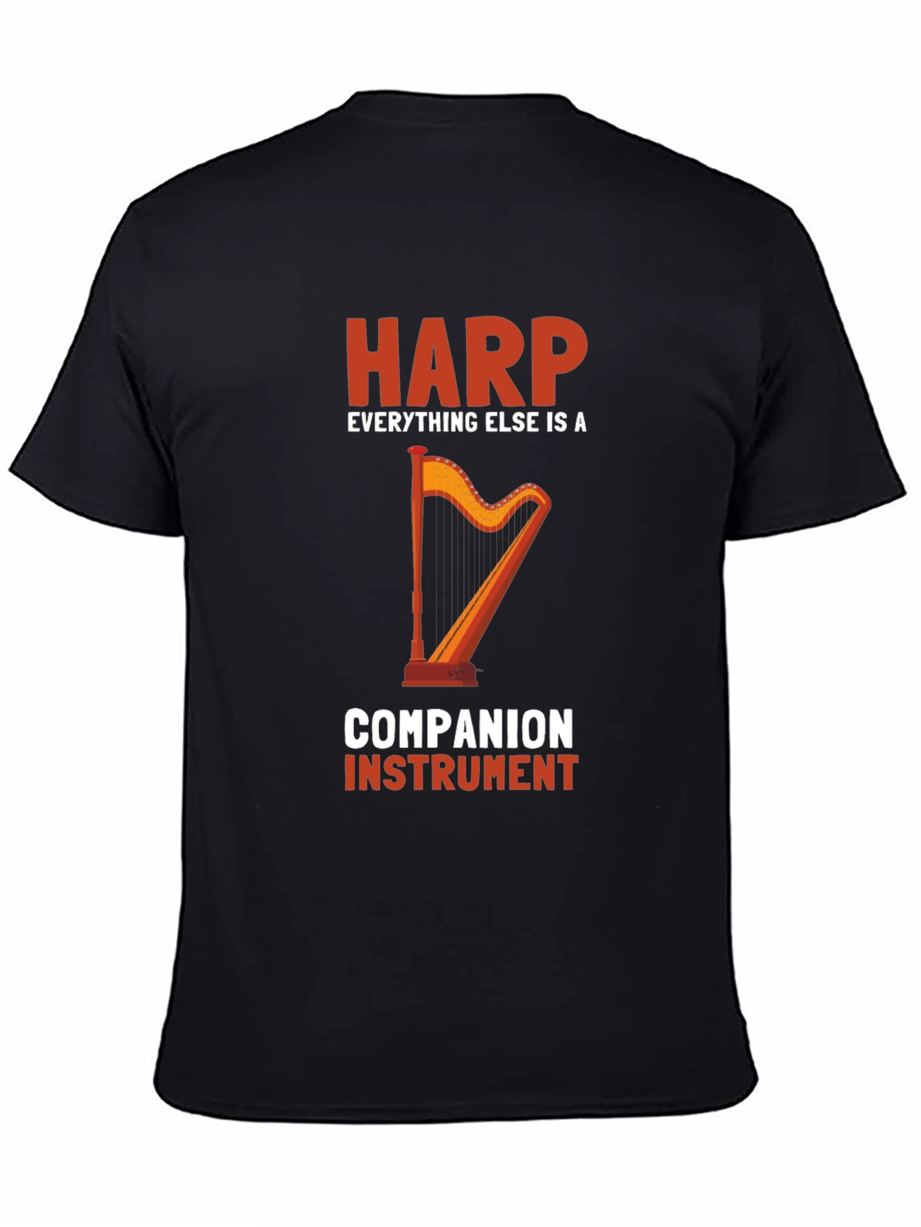 Harp Companion Instrument Black Graphic Tee