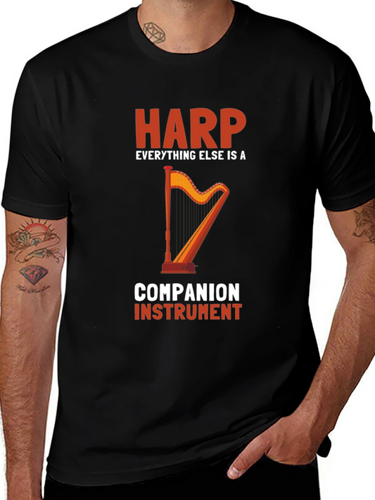 Harp Companion Instrument Black Graphic Tee