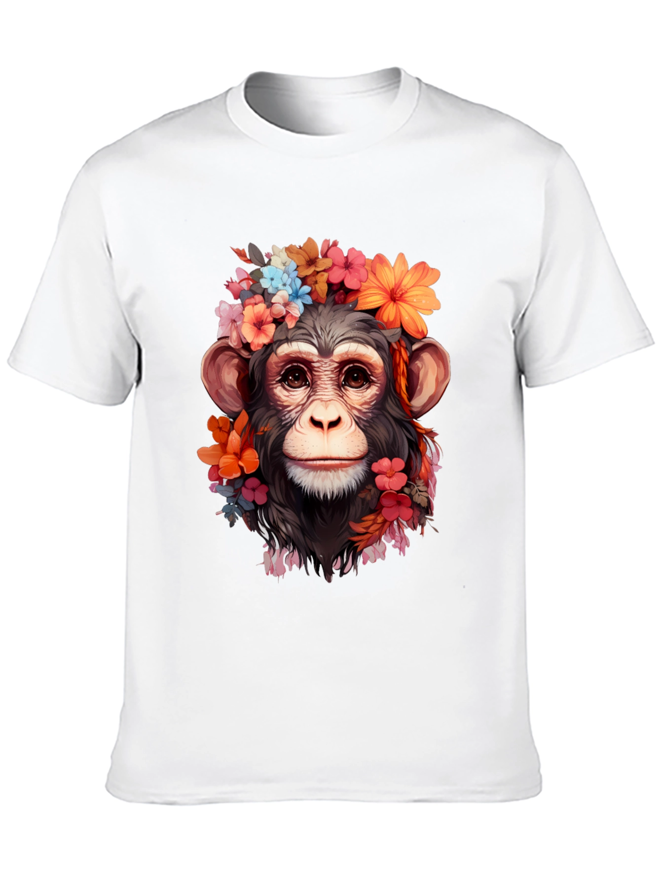 Floral Monkey T-Shirt - Unique Graphic Tee