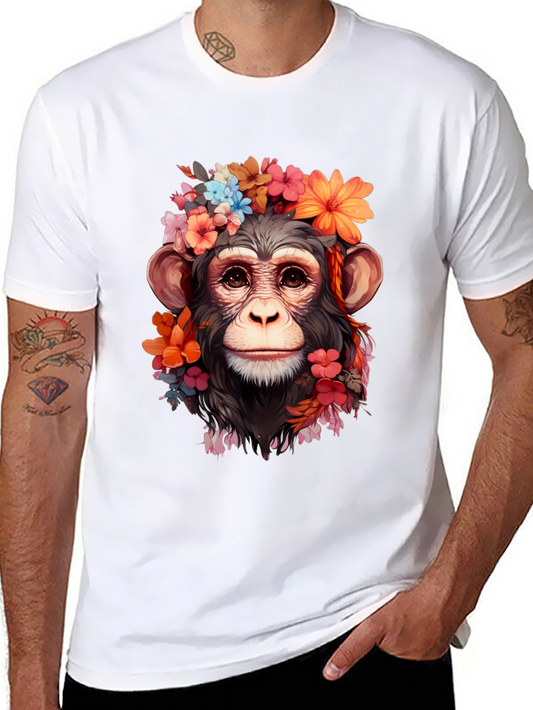 Floral Monkey T-Shirt - Unique Graphic Tee