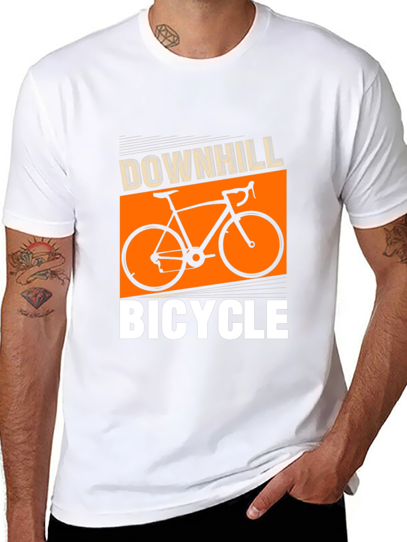 Downhill Bicycle Graphic Tee - Stylish Black T-Shirt