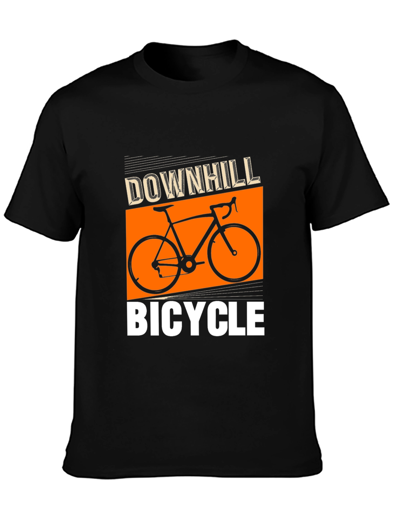 Downhill Bicycle Graphic Tee - Stylish Black T-Shirt