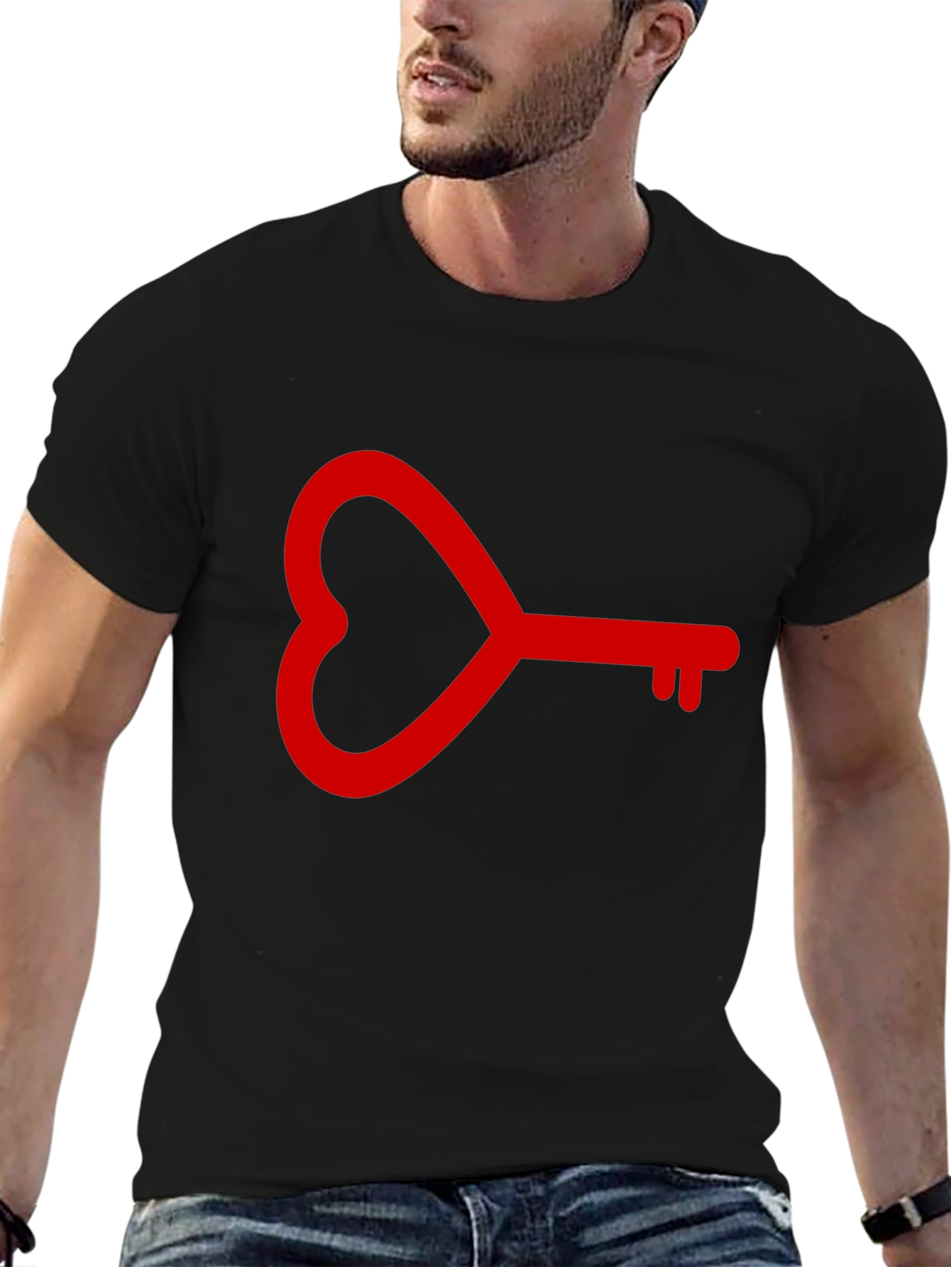 Heart Key Graphic Tee - Love Unlock T-Shirt