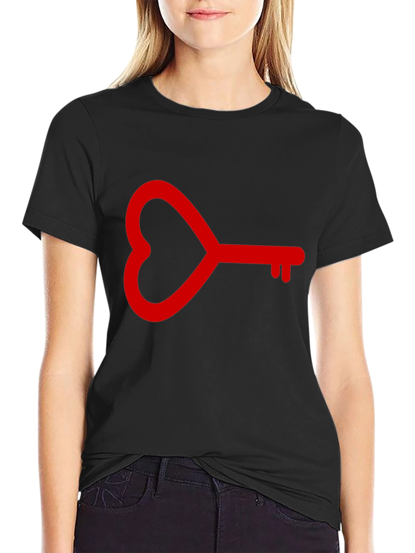 Heart Key Graphic Tee - Love Unlock T-Shirt