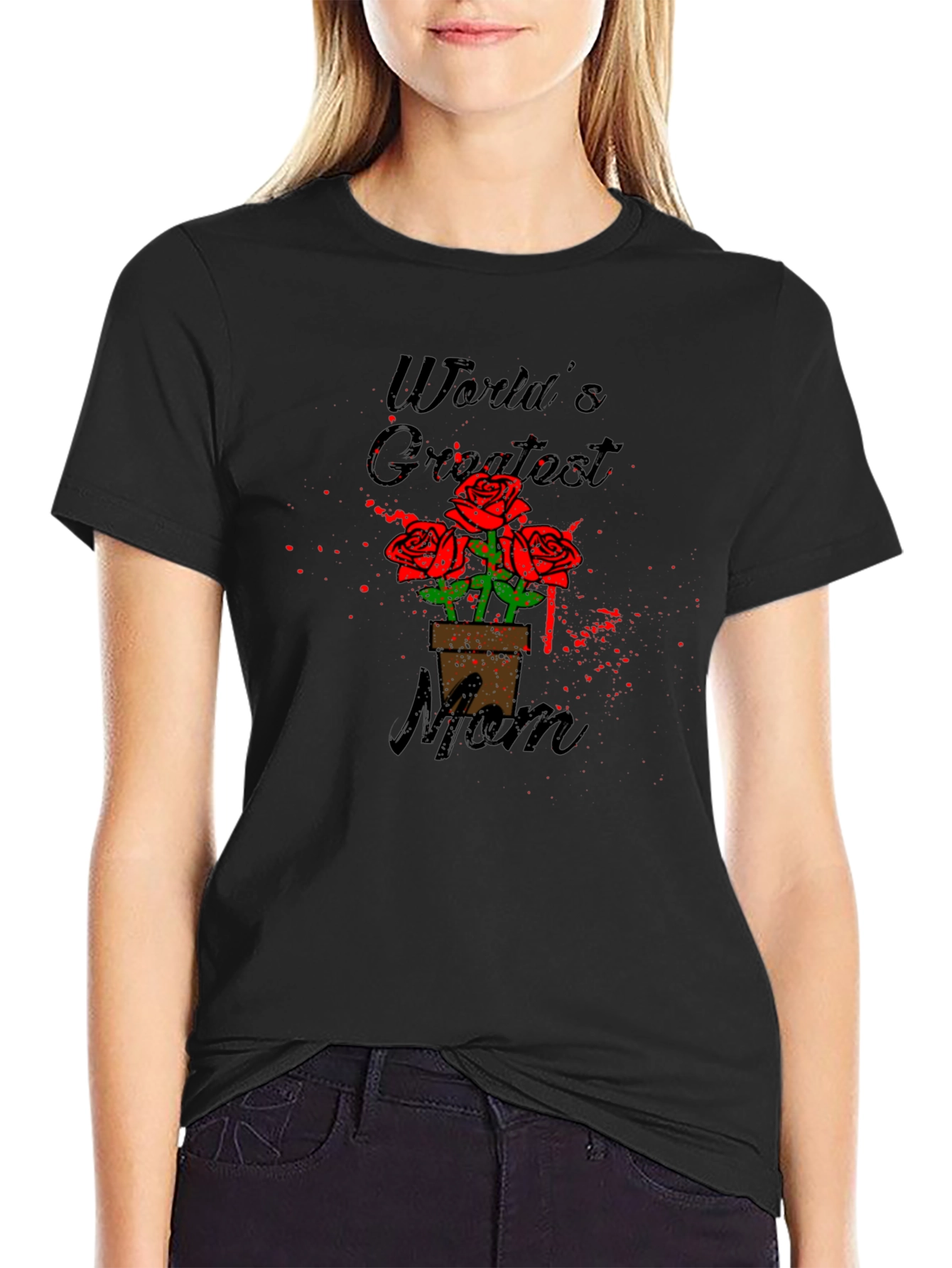 Worlds Greatest Mom Roses T-Shirt