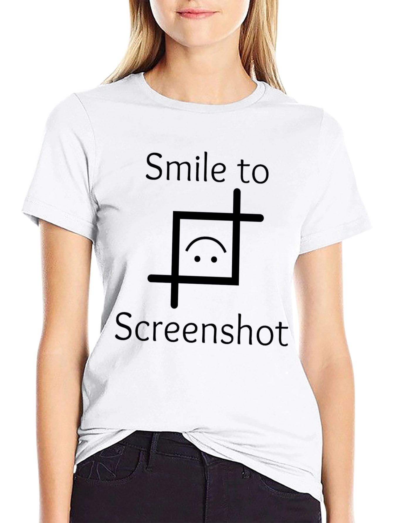 Smile To Screenshot Graphic Tee - Trendy Casual Shirt