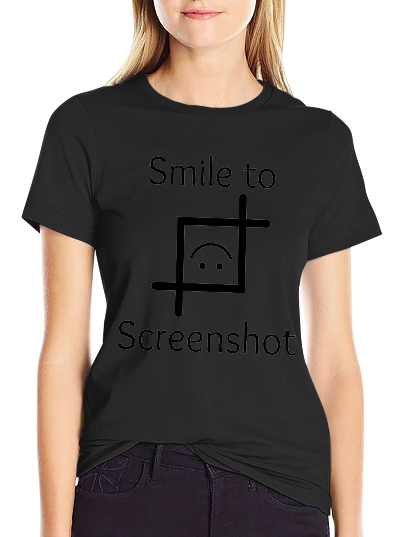 Smile To Screenshot Graphic Tee - Trendy Casual Shirt