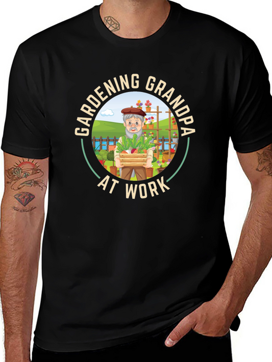 Gardening Grandpa T-Shirt - At Work Funny Graphic Tee
