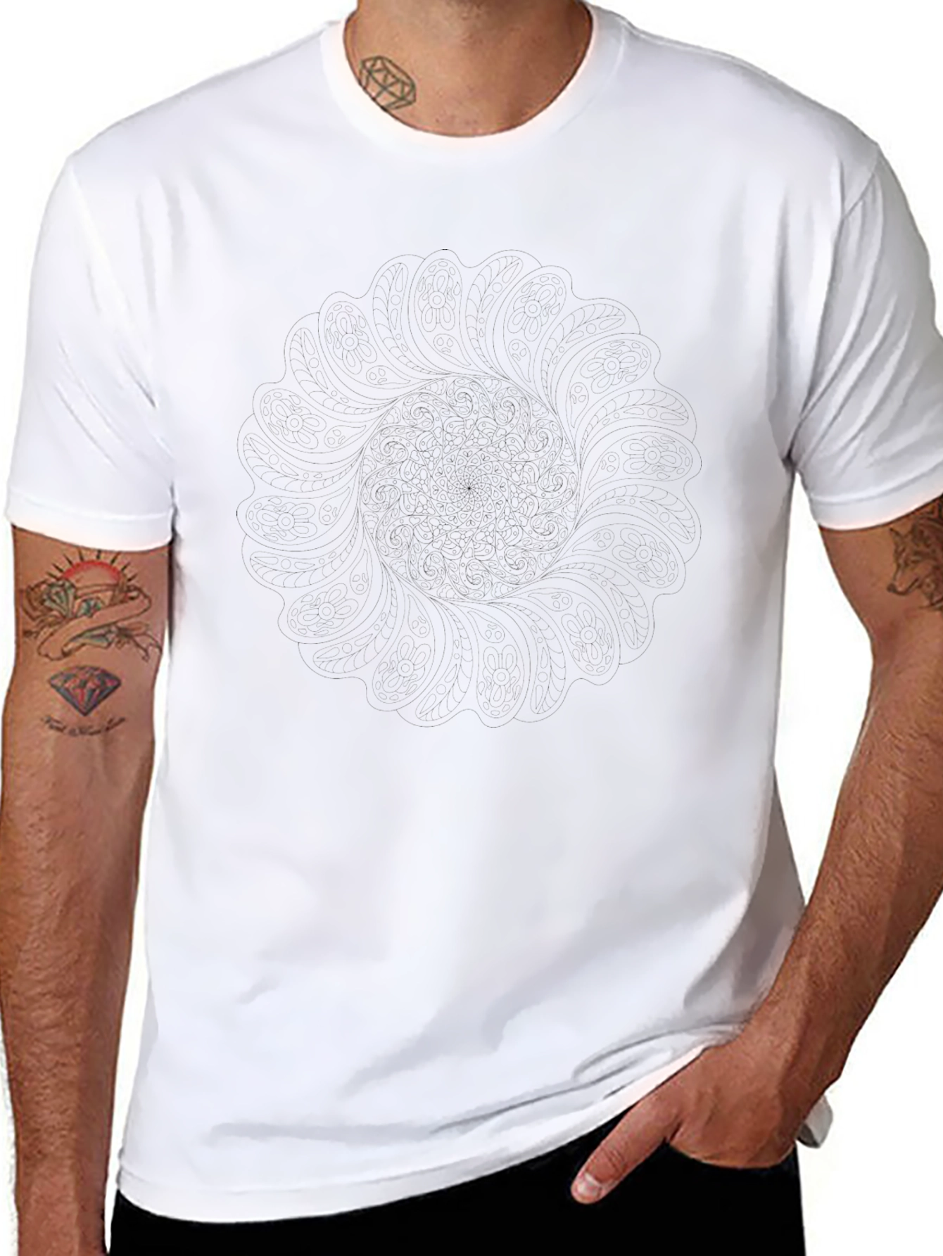 Mens Classic Black Crew Neck T-Shirt