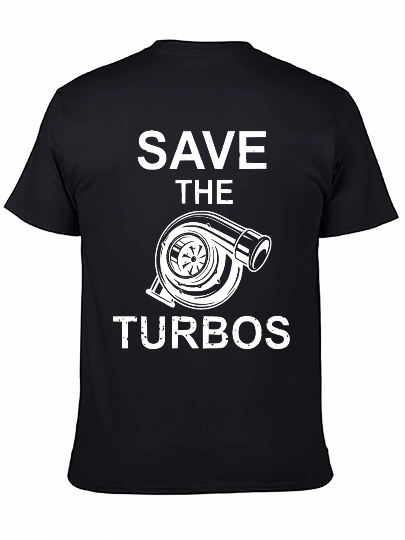 Save the Turbos Graphic Tee - Black Cotton T-Shirt