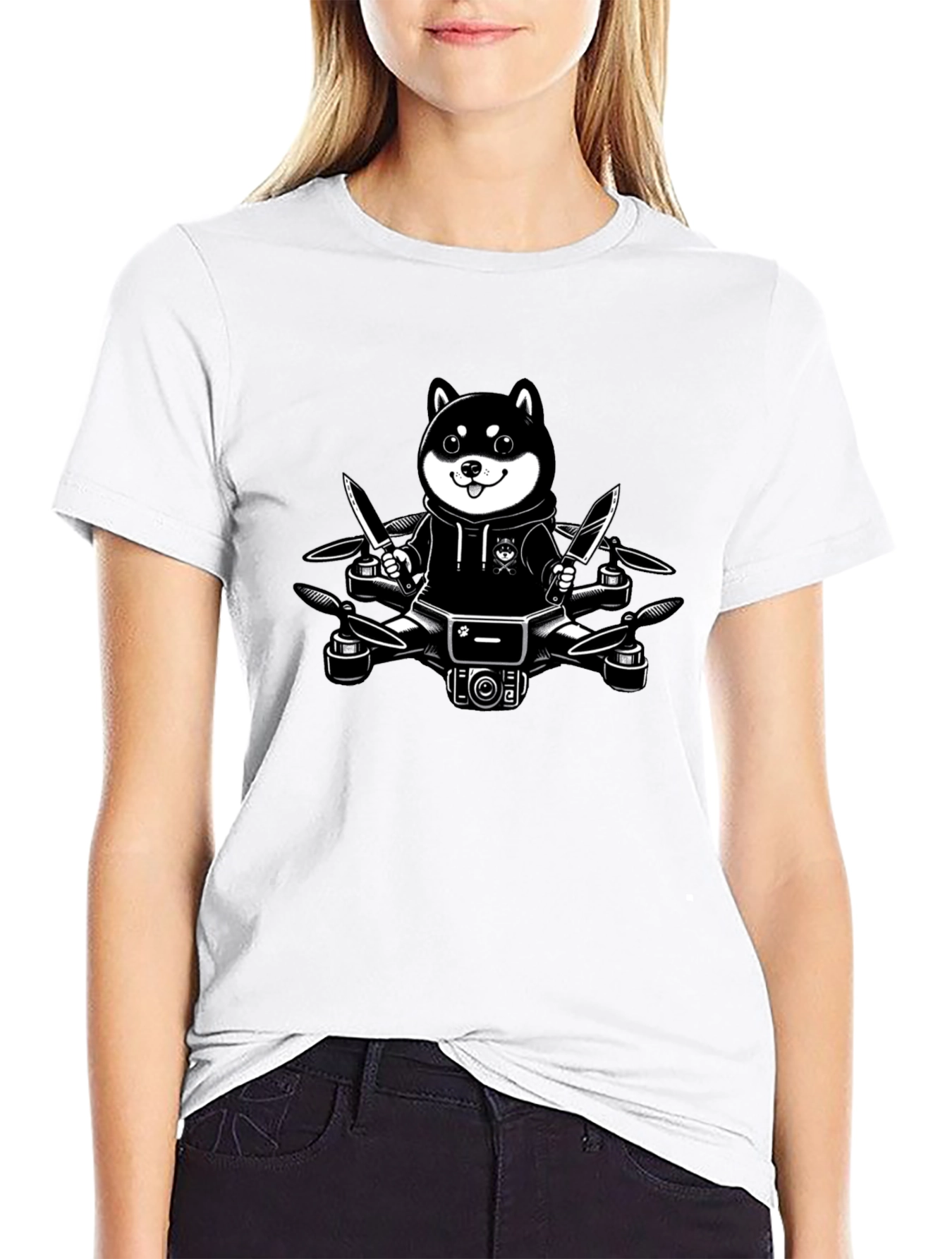 Shiba Inu Drone Graphic Tee